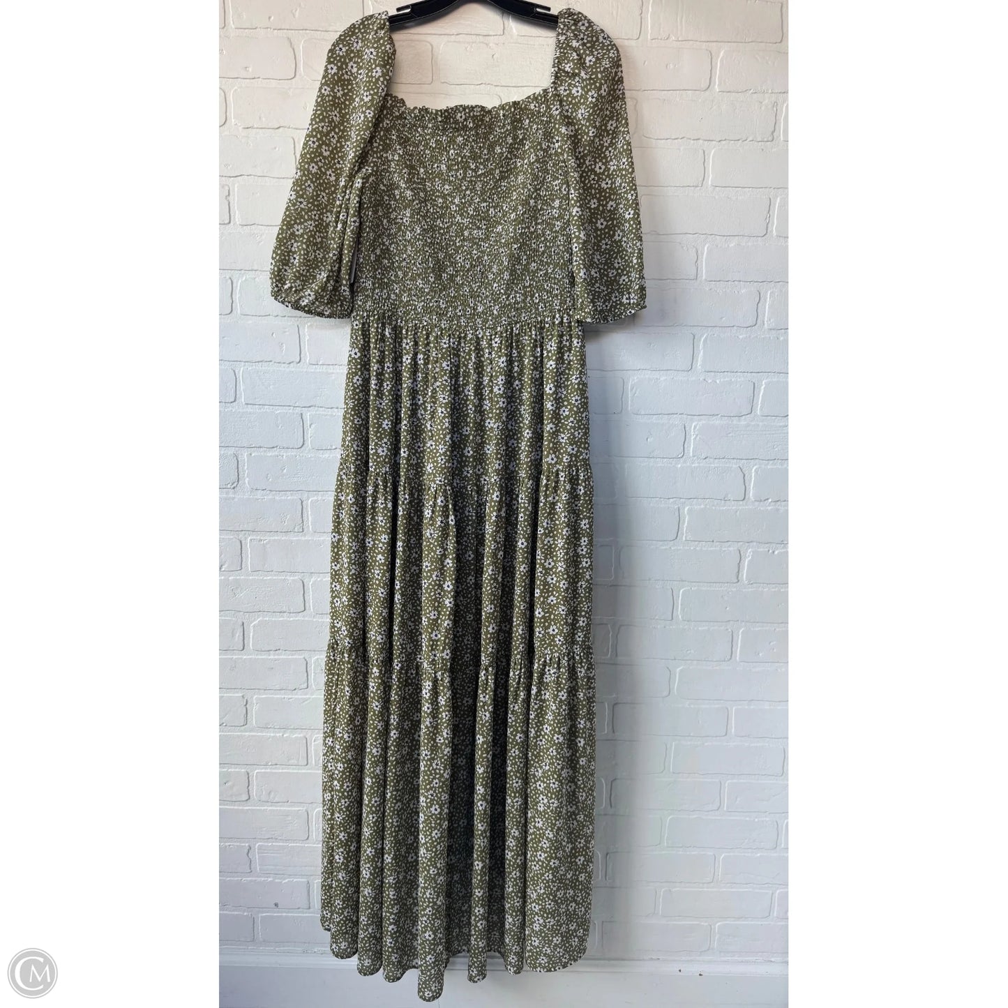 Dress Casual Maxi By Ann Taylor In Green & White, Size: S