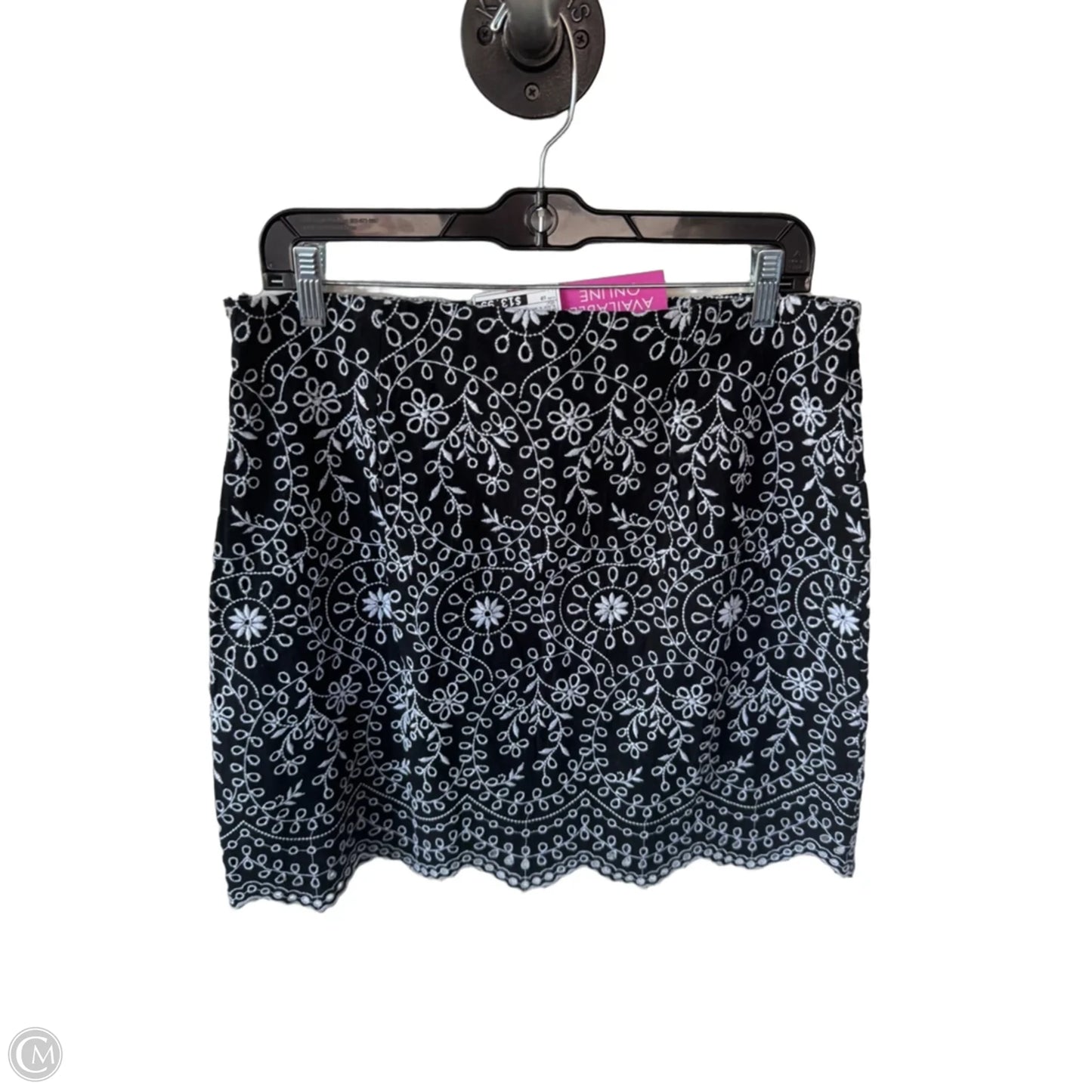 Skirt Mini & Short By Loft In Black & White, Size: 10