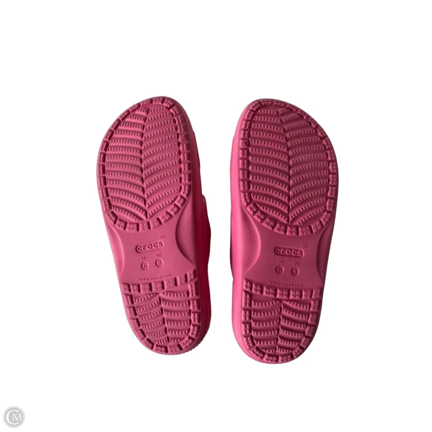 Sandals Flats By Crocs In Pink, Size: 8