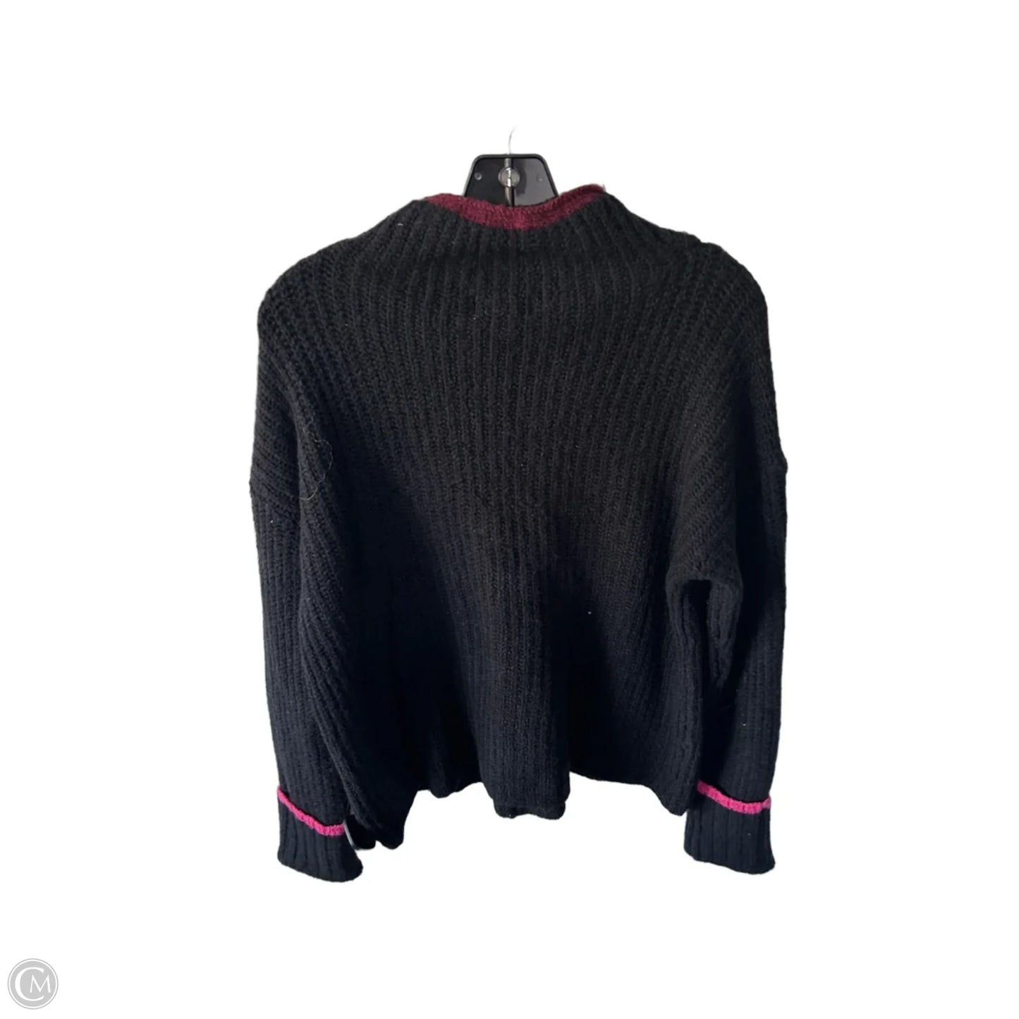 Sweater By Maeve In Black & Pink, Size: S