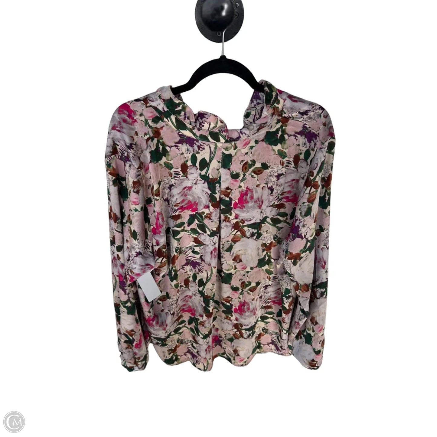 Top Long Sleeve By Cabi In Pink & Tan, Size: Xl
