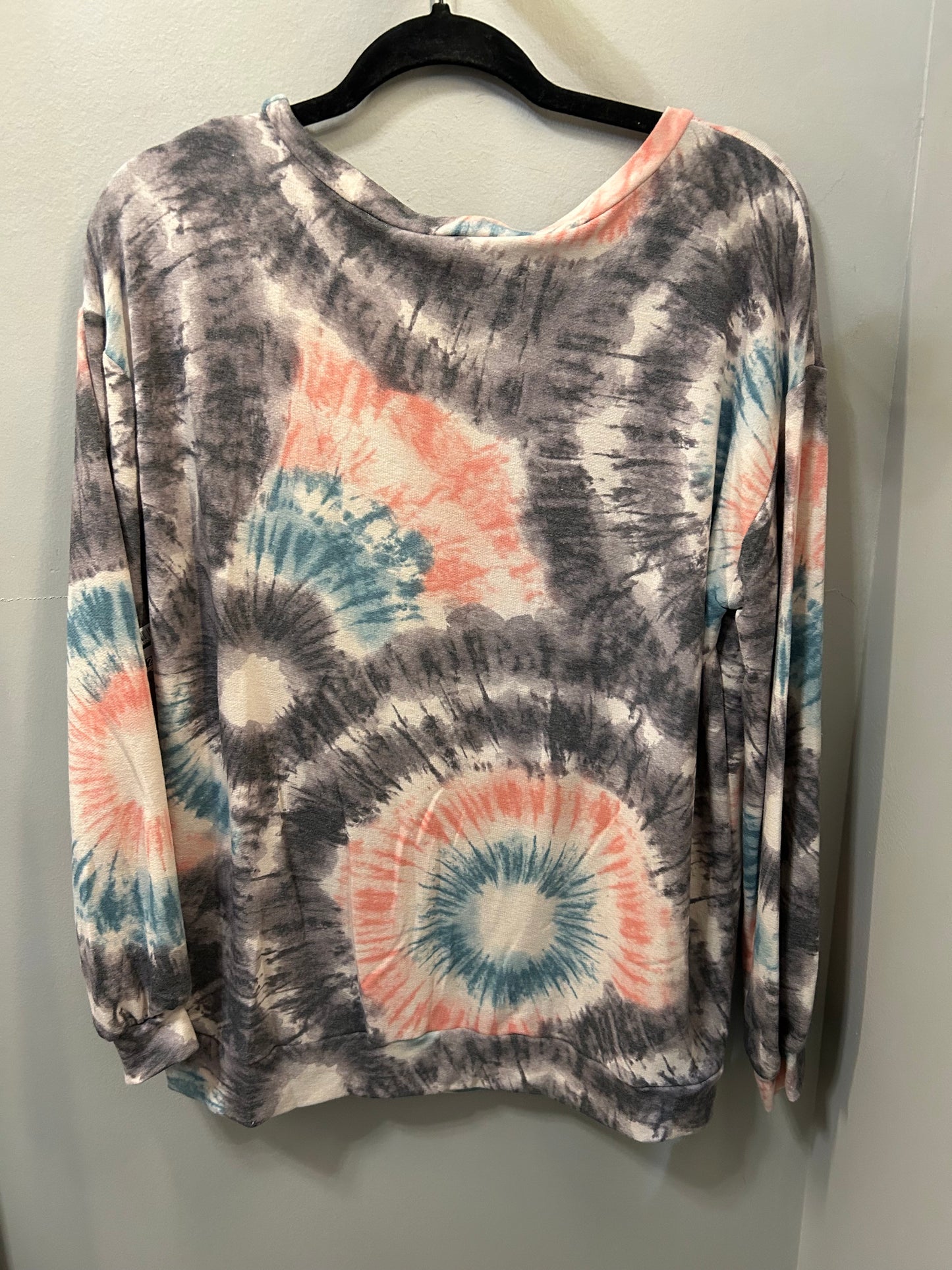 Top Long Sleeve By Bibi In Grey & Pink, Size: S