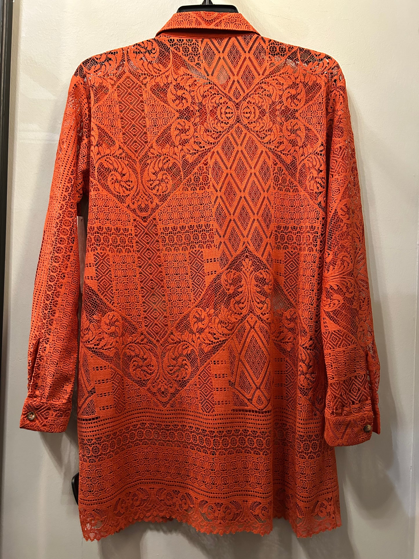 Top Long Sleeve By Anthropologie In Orange, Size: Xxs