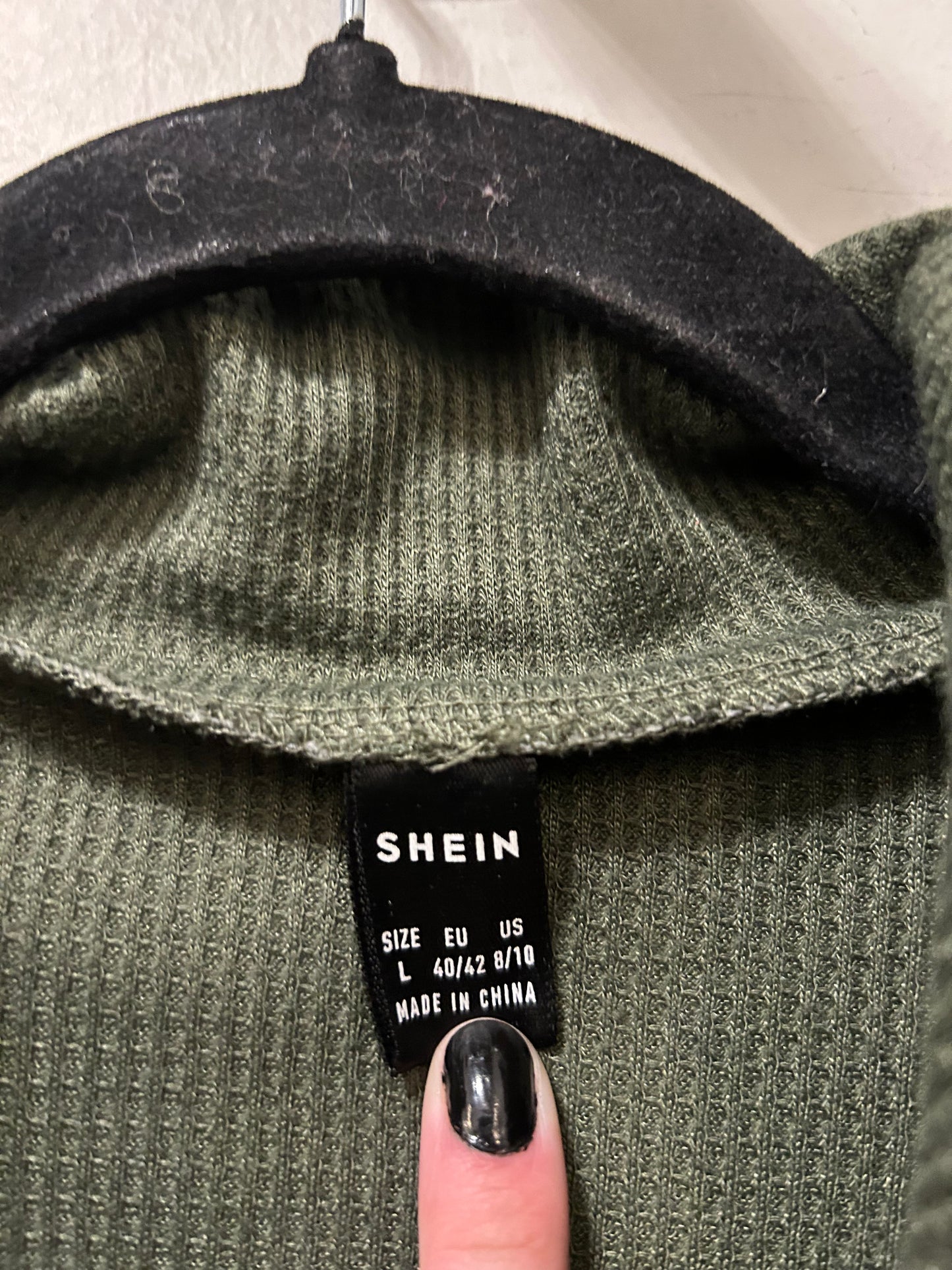 Top Long Sleeve By Shein In Green, Size: L
