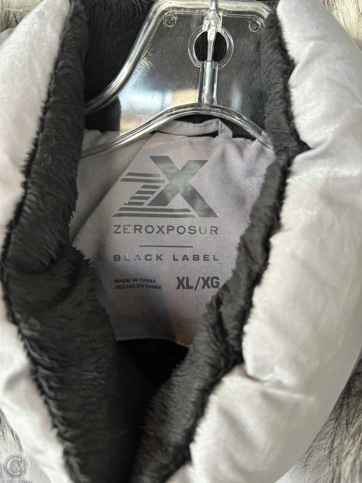 Coat Puffer & Quilted By Zero Xposure In Black & Grey, Size: Xl