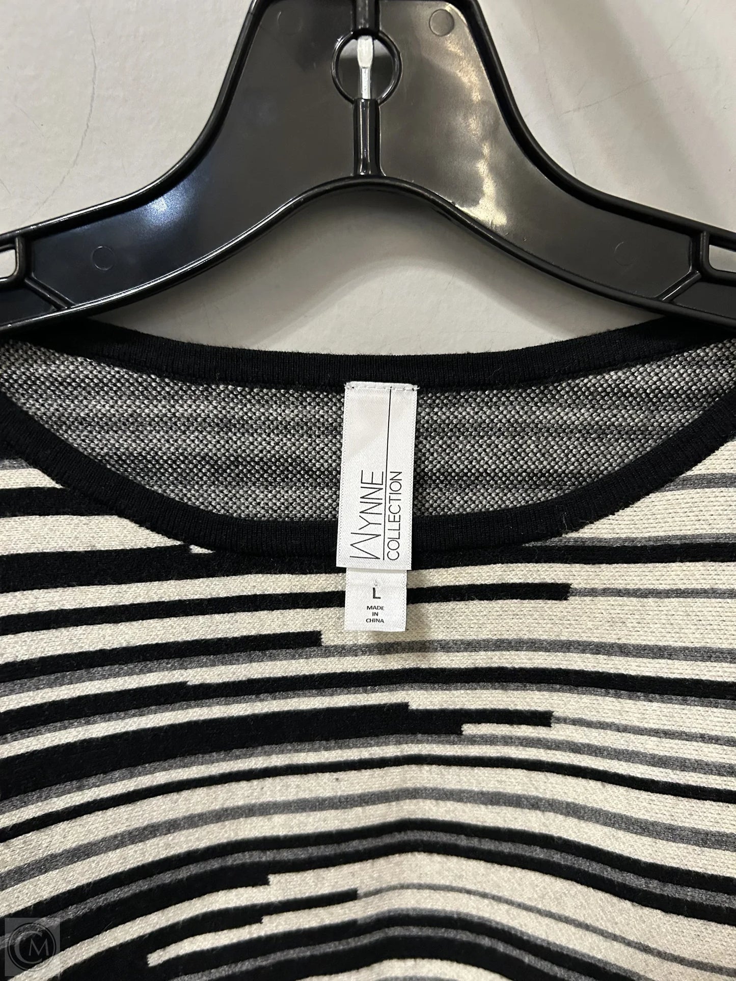 Sweater By Clothes Mentor In Black & Cream, Size: L