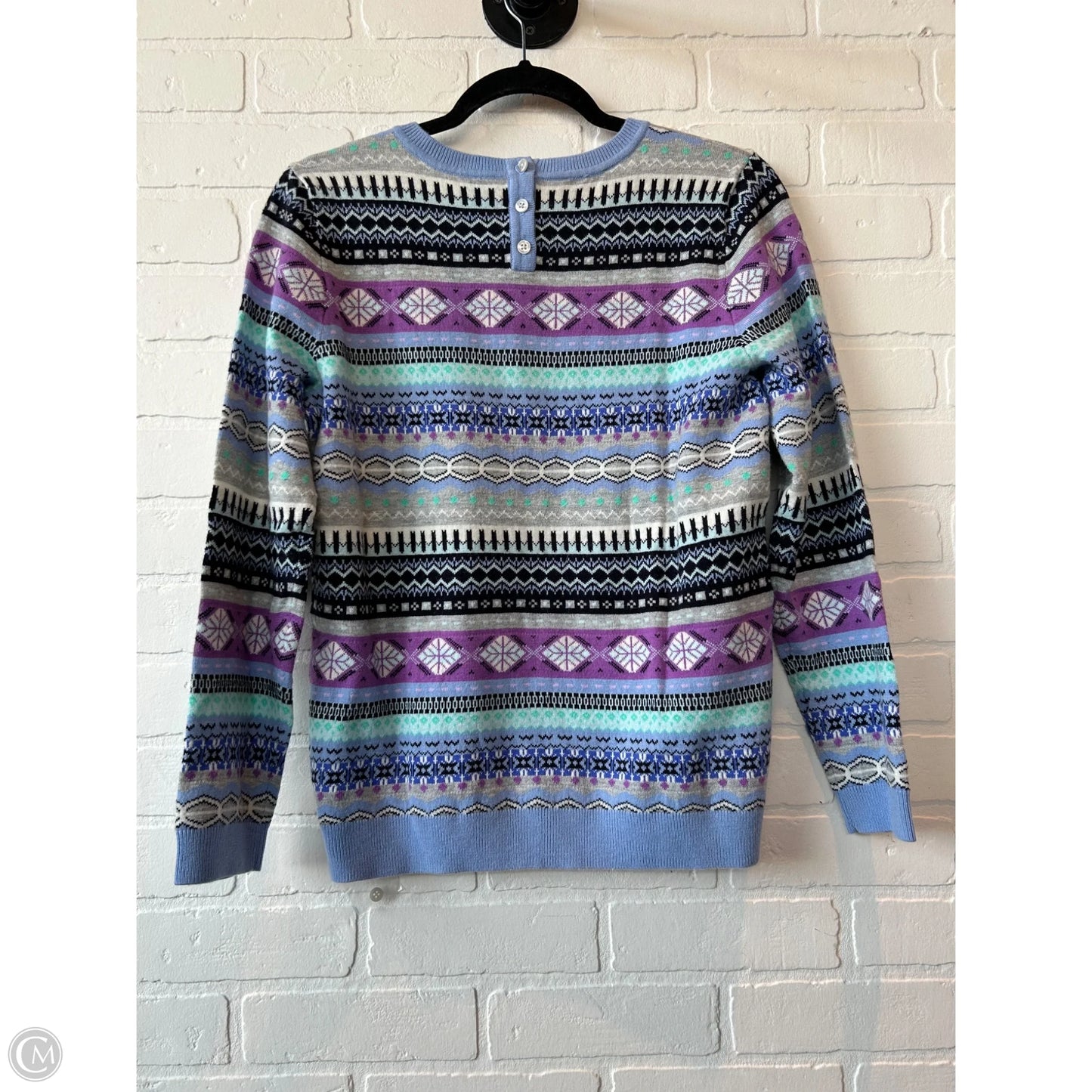 Sweater By Talbots In Blue & Grey, Size: Mp