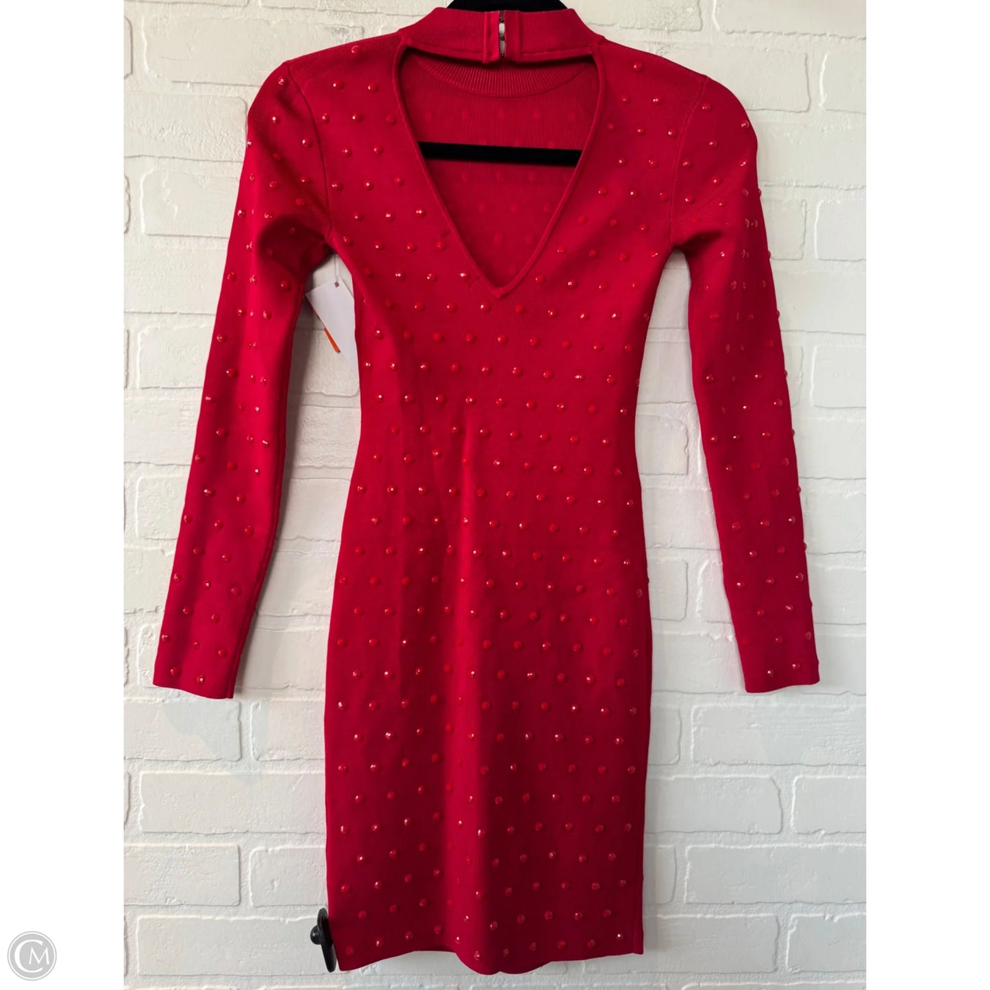 Dress Party Midi By Guess In Red, Size: Xs