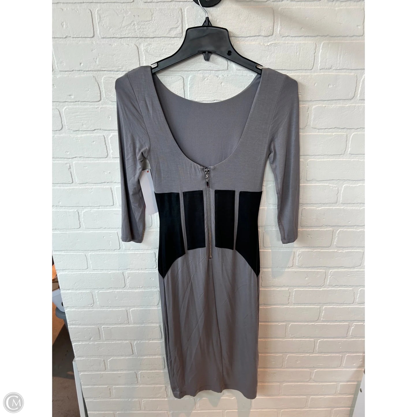 Dress Party Midi By Bebe In Black & Grey, Size: Xs
