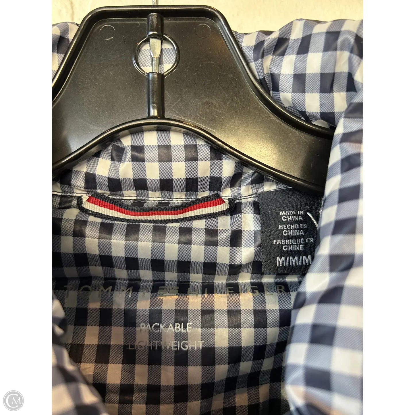 Vest Puffer & Quilted By Tommy Hilfiger In Blue & White, Size: M