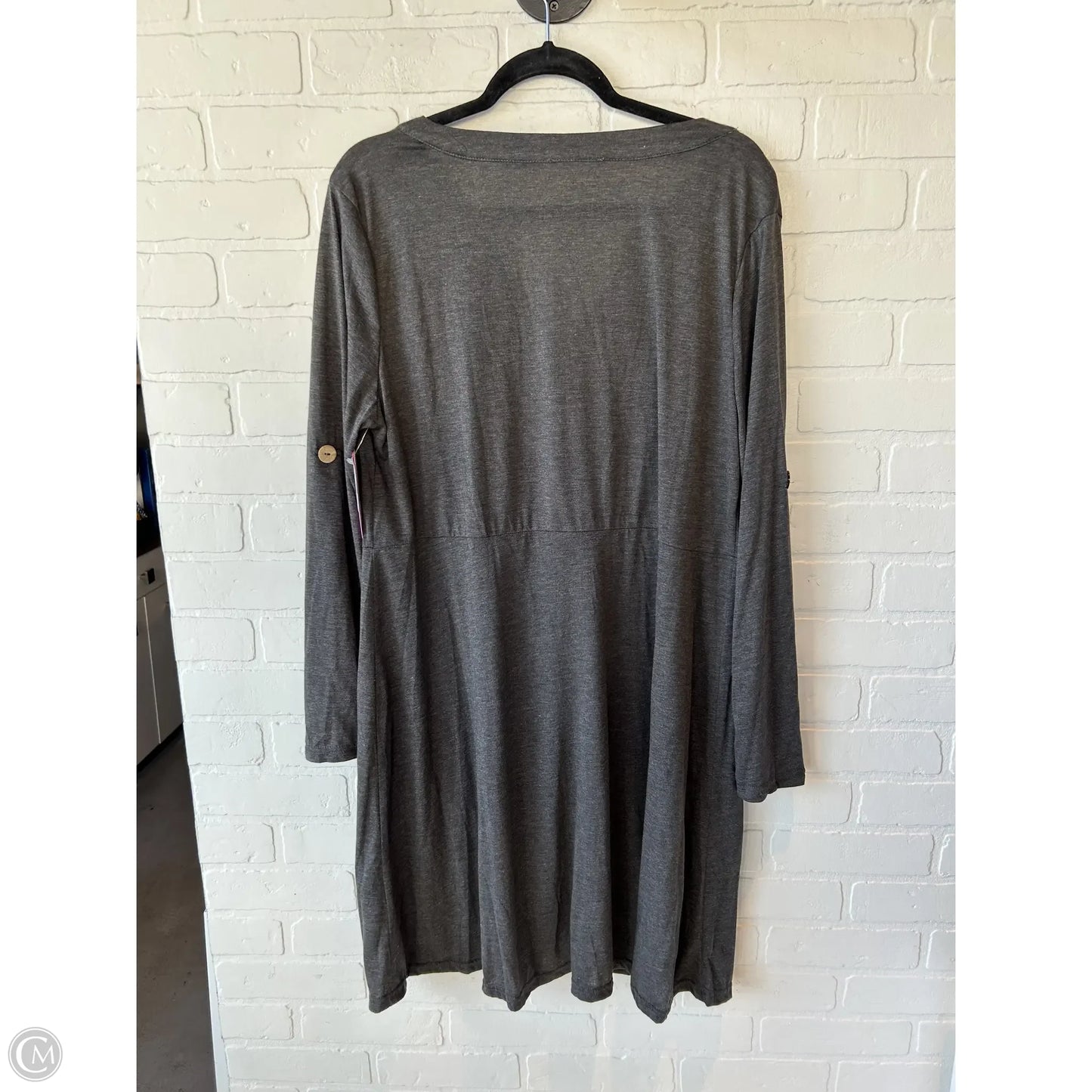 Dress Casual Midi By Cme In Grey, Size: 2x