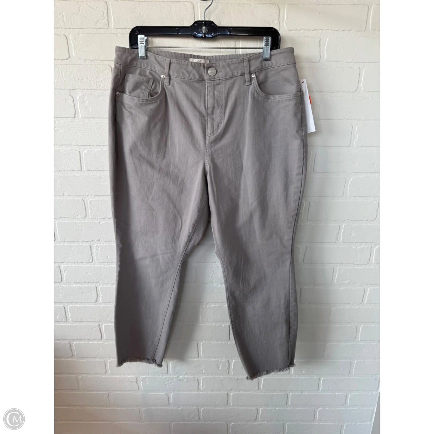 Jeans Cropped By Loft In Grey Denim, Size: 12p