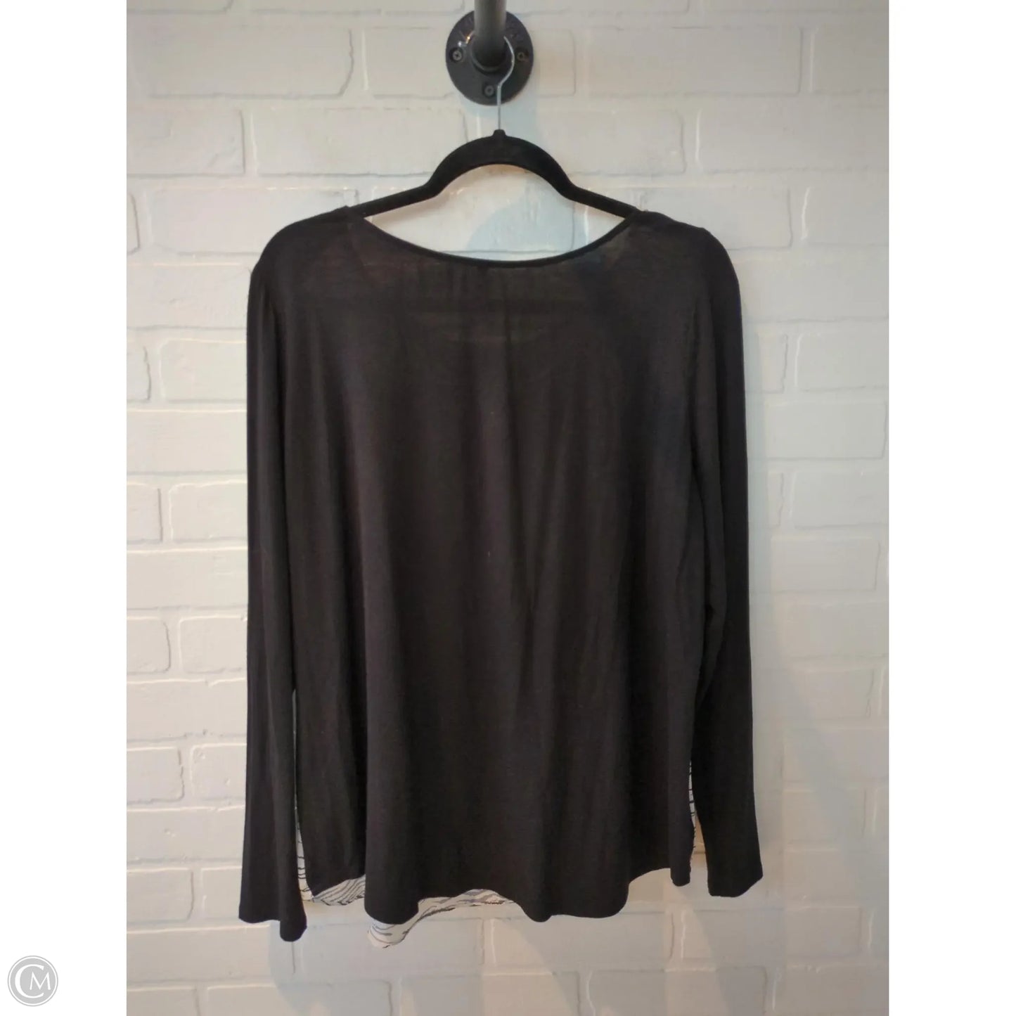 Top Long Sleeve By Not Your Daughters Jeans In Black & White, Size: Xl