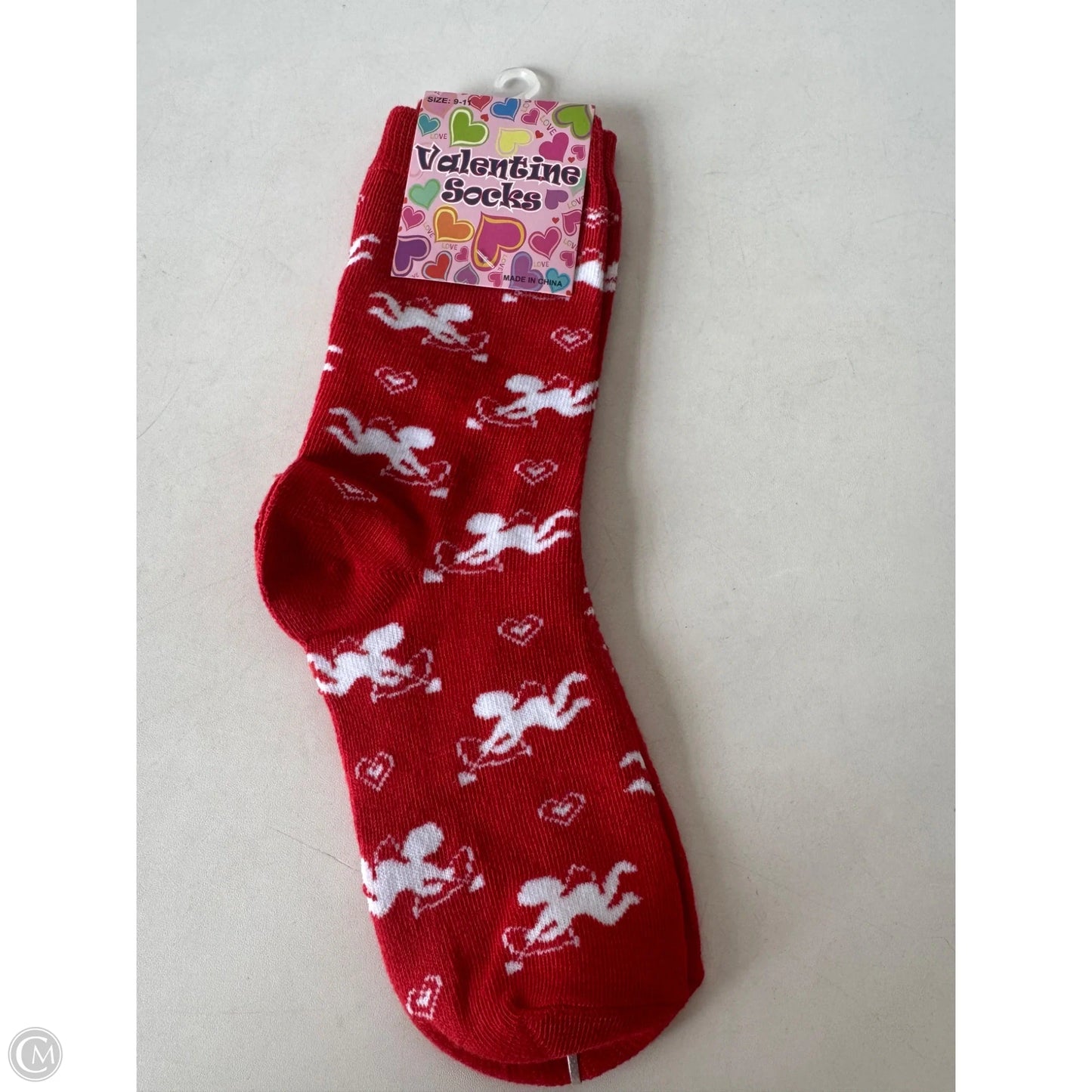 Socks By Clothes Mentor In Pink & White, Size: 0