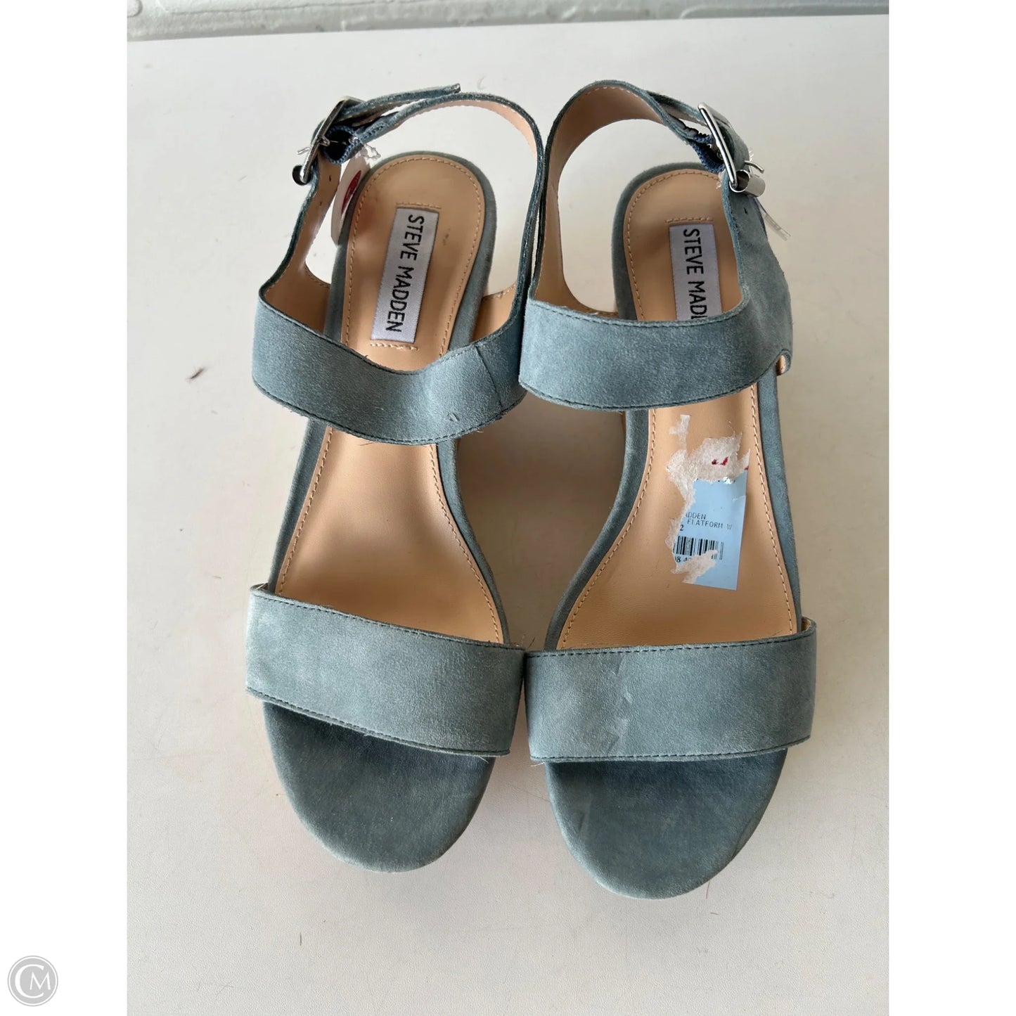 Sandals Heels Wedge By Steve Madden In Blue, Size: 8