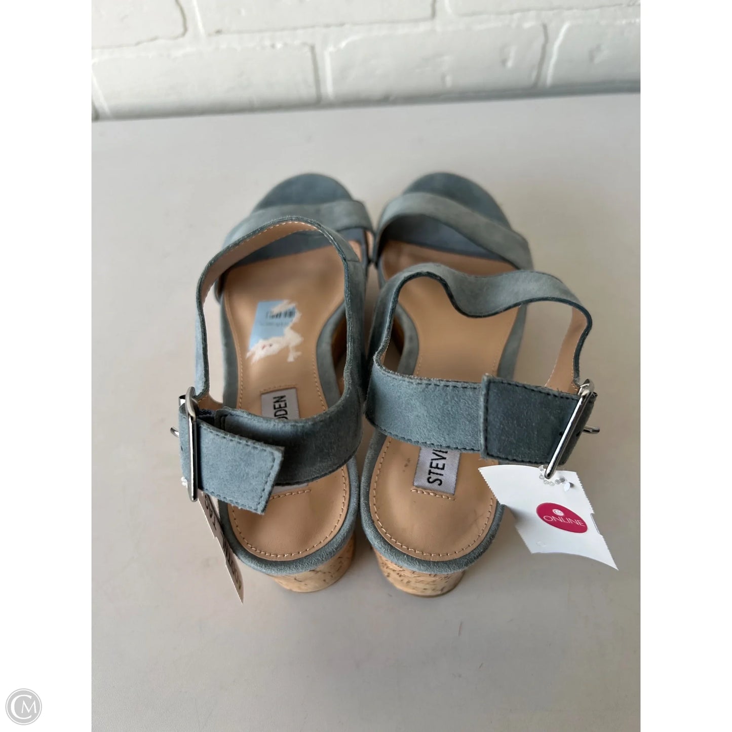 Sandals Heels Wedge By Steve Madden In Blue, Size: 8