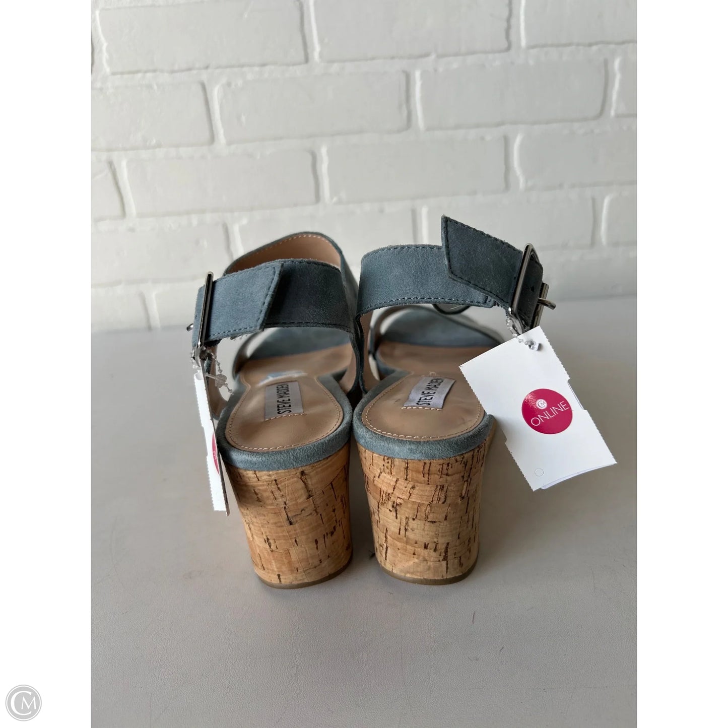 Sandals Heels Wedge By Steve Madden In Blue, Size: 8