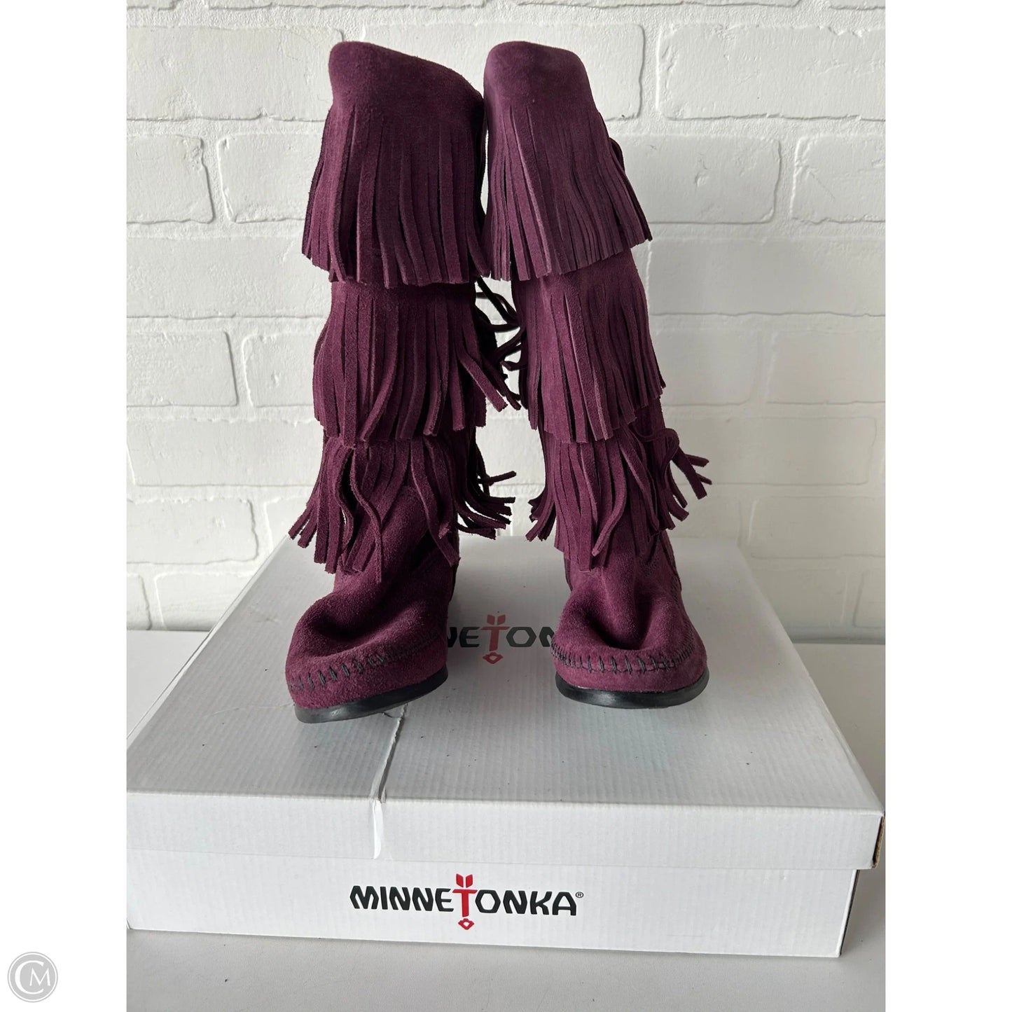 Boots Mid-calf Heels By Minnetonka In Purple, Size: 7