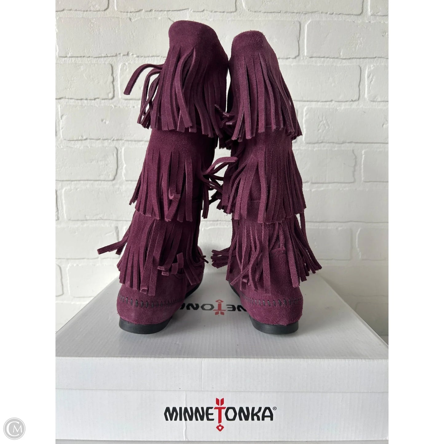 Boots Mid-calf Heels By Minnetonka In Purple, Size: 7
