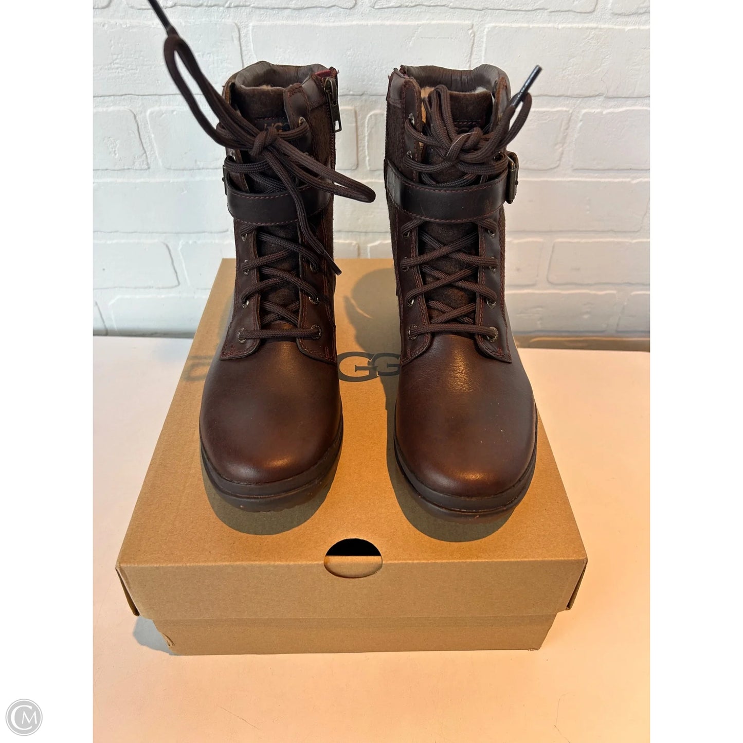 Boots Designer By Ugg In Brown, Size: 7
