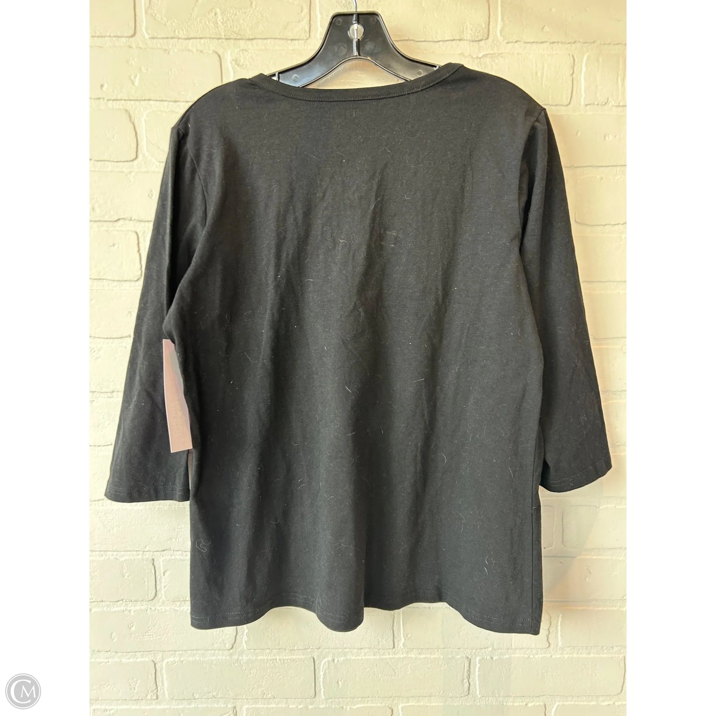 Top 3/4 Sleeve Basic By Cme In Black & Green, Size: M