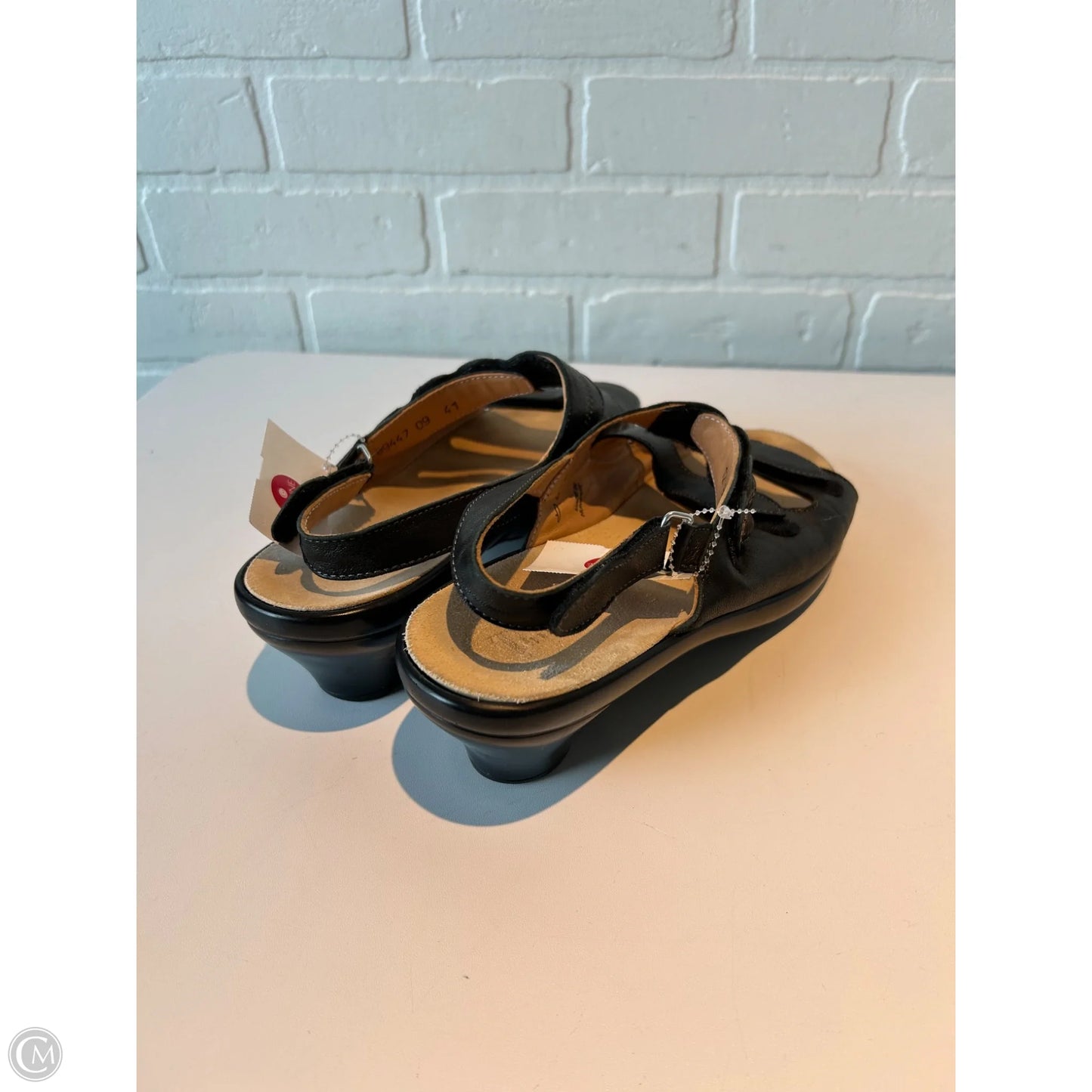 Sandals Heels Kitten By Think In Black, Size: 10.5