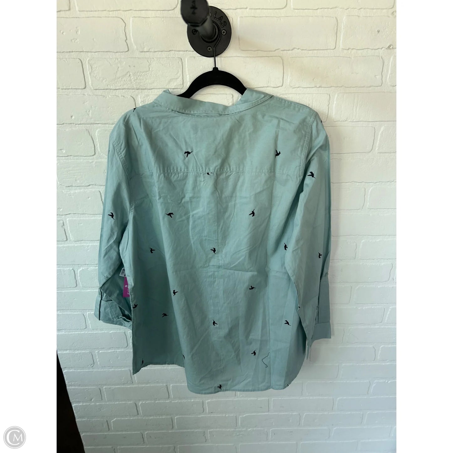 Top Long Sleeve By Christopher And Banks In Black & Green, Size: Xl