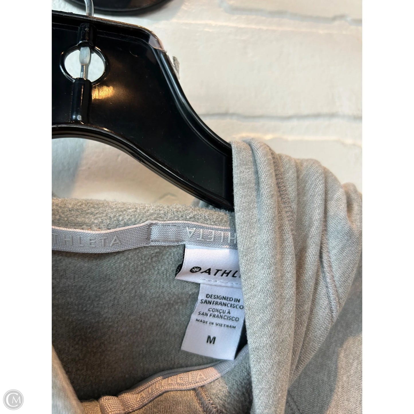 Athletic Sweatshirt Hoodie By Athleta In Grey, Size: M