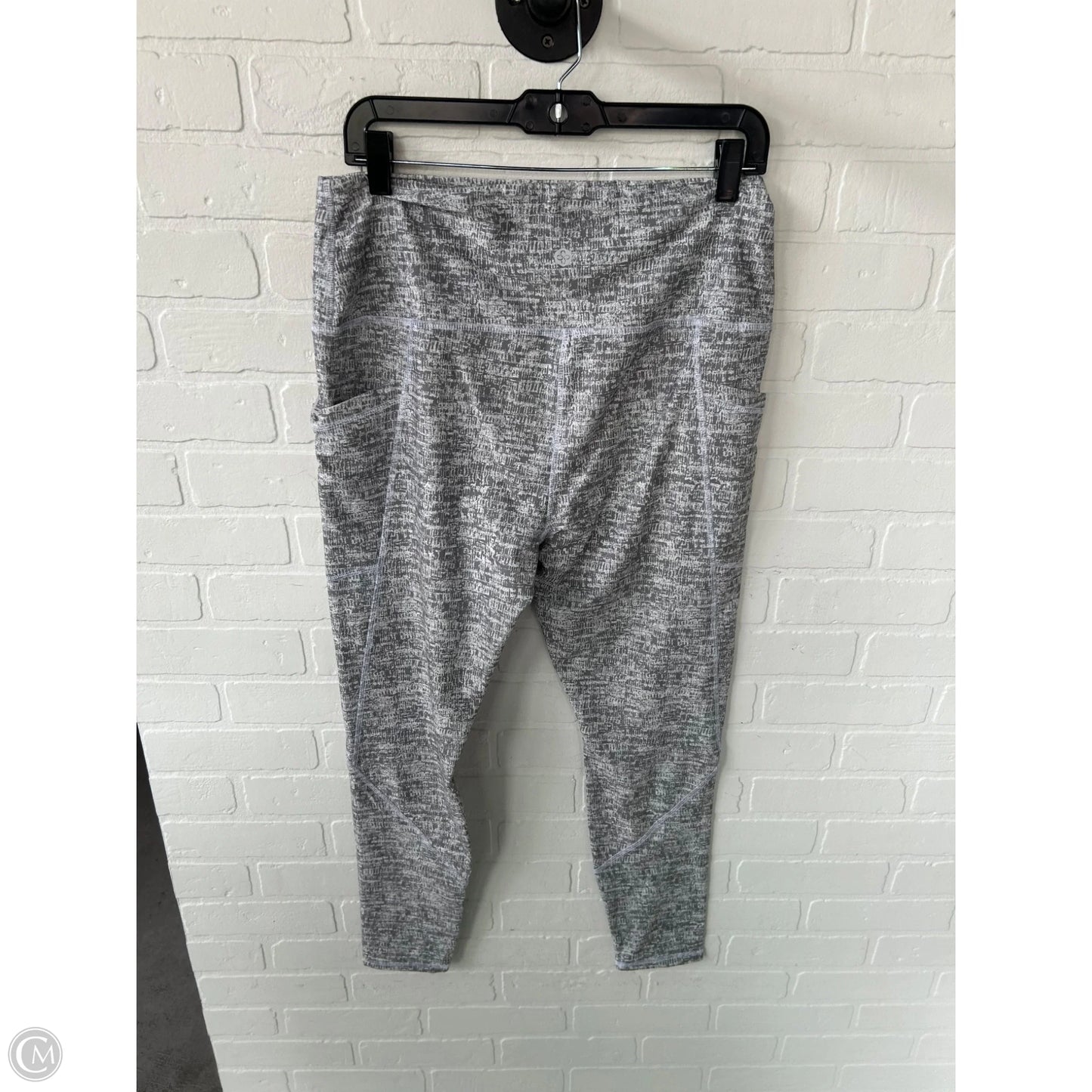 Athletic Leggings By Cmc In Grey & White, Size: 16