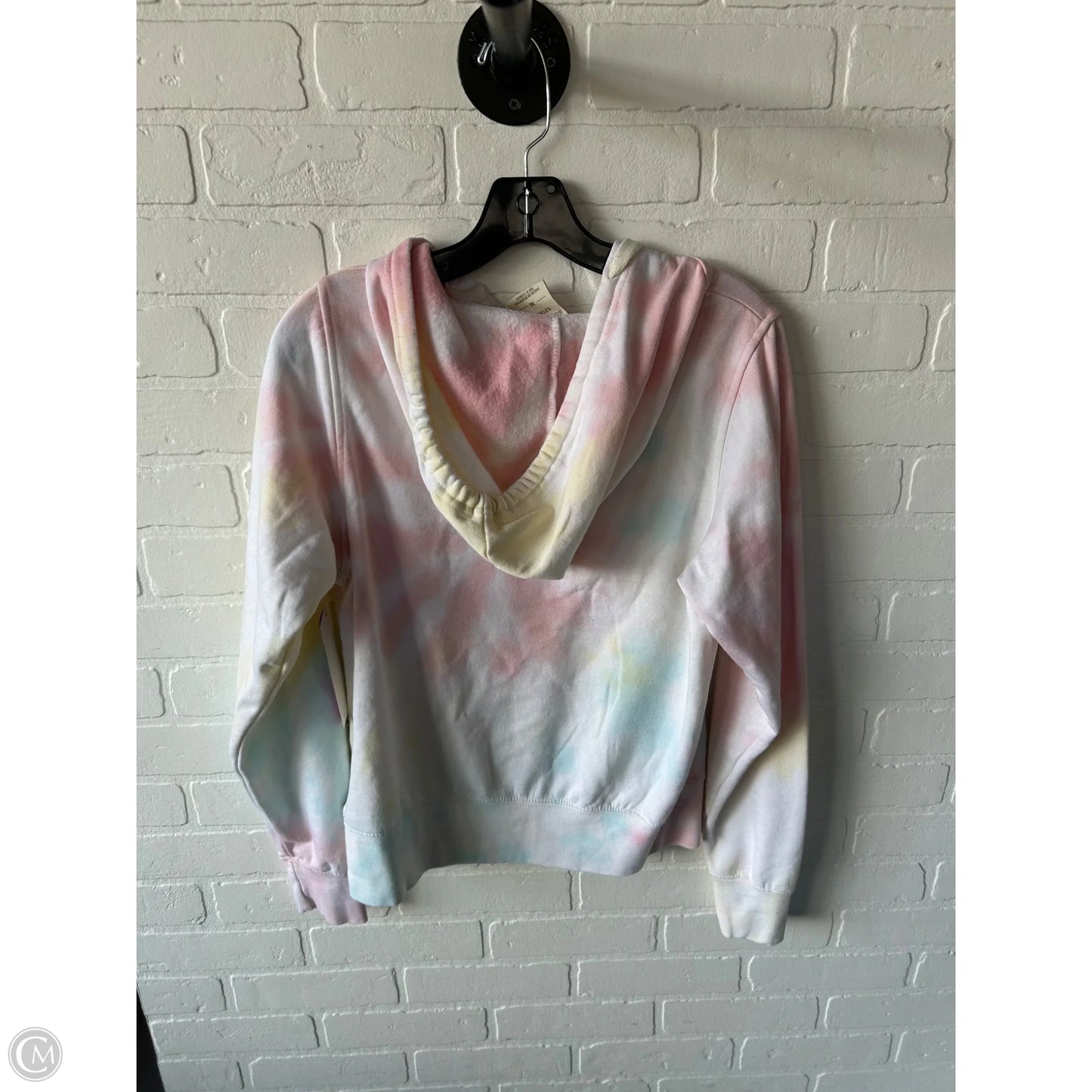 Sweatshirt Hoodie By Clothes Mentor In Pink & White, Size: M