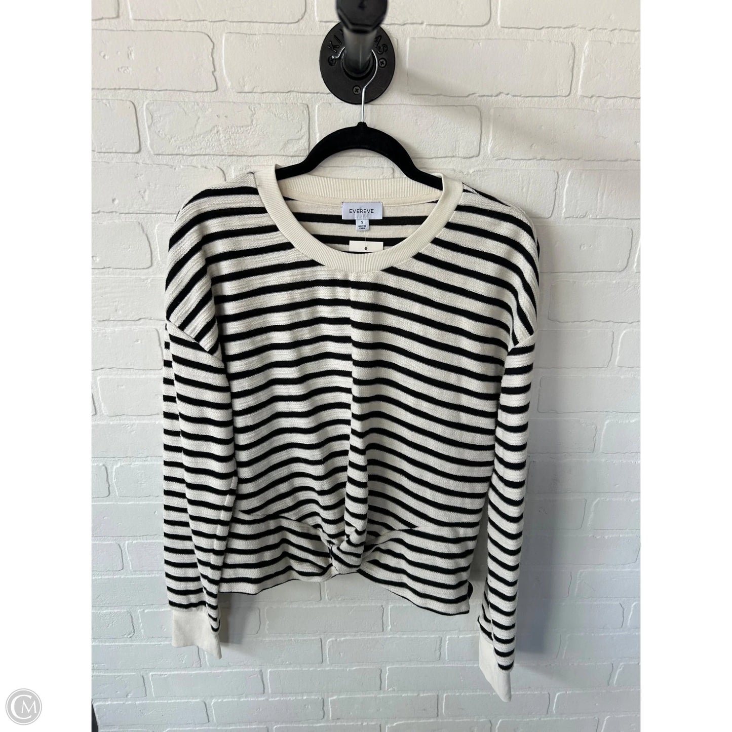 Sweatshirt Crewneck By Evereve In Black & Cream, Size: S