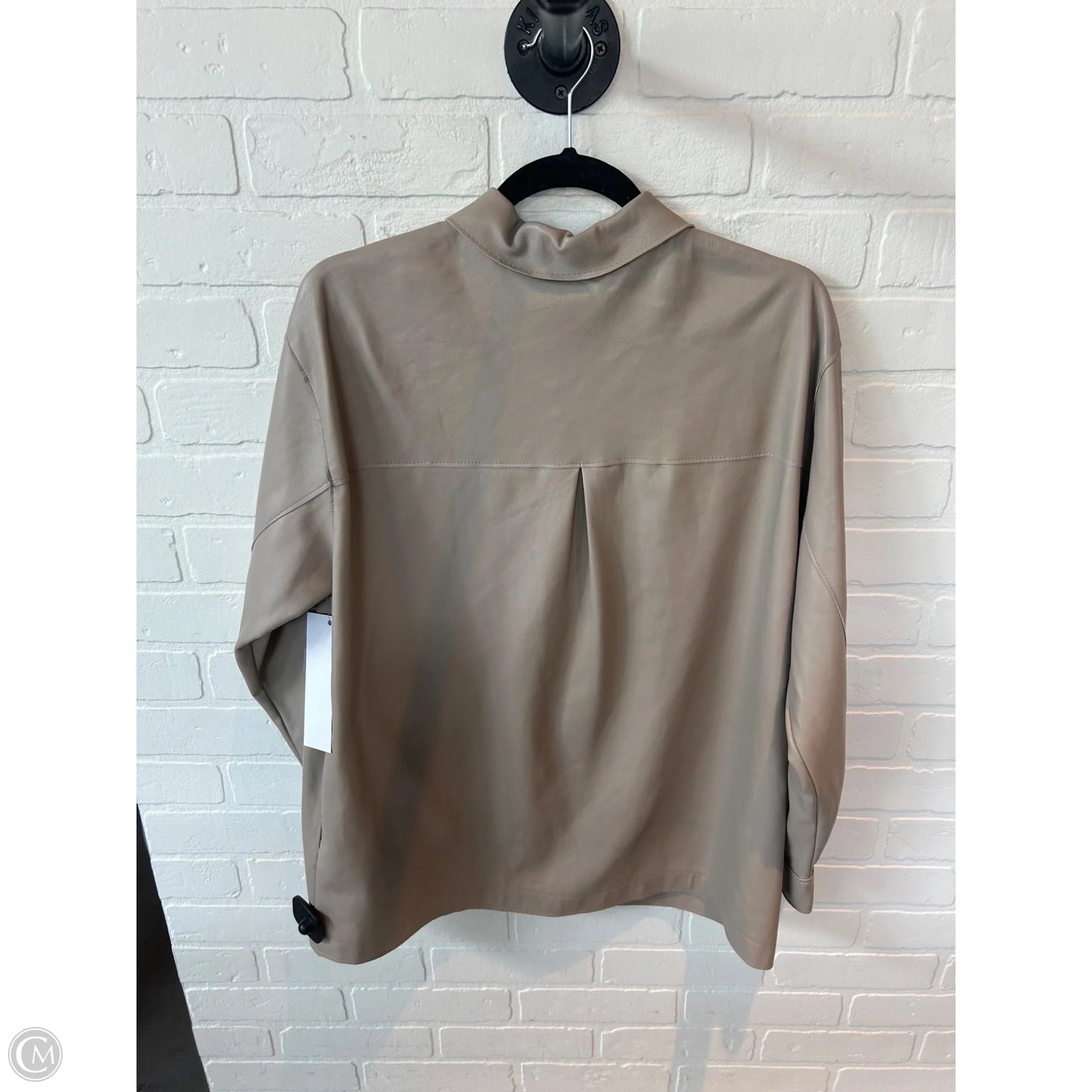 Jacket Shirt By Clothes Mentor In Tan, Size: S