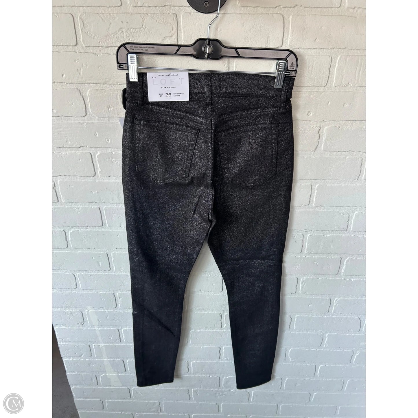 Jeans Skinny By Loft In Black & Silver, Size: 2p