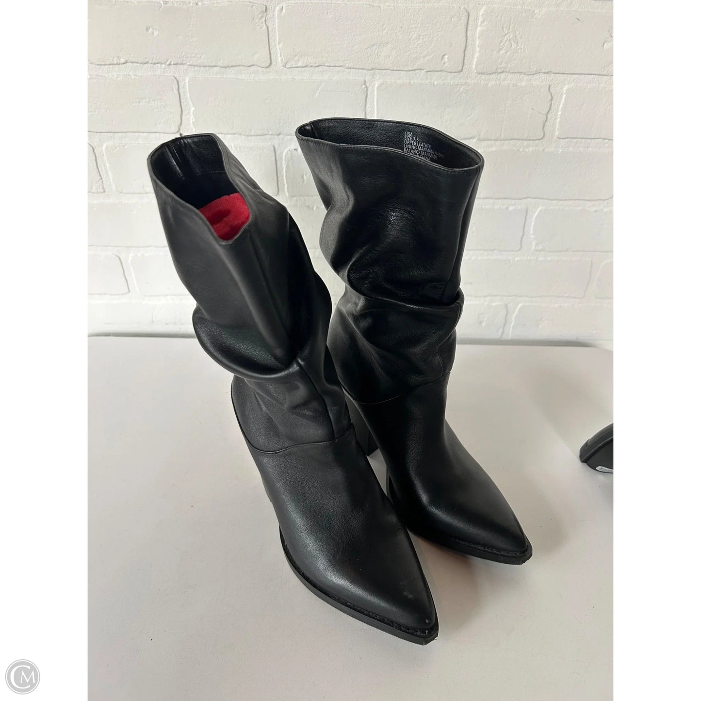 Boots Mid-calf Heels By Clothes Mentor In Black & Blue, Size: 7.5