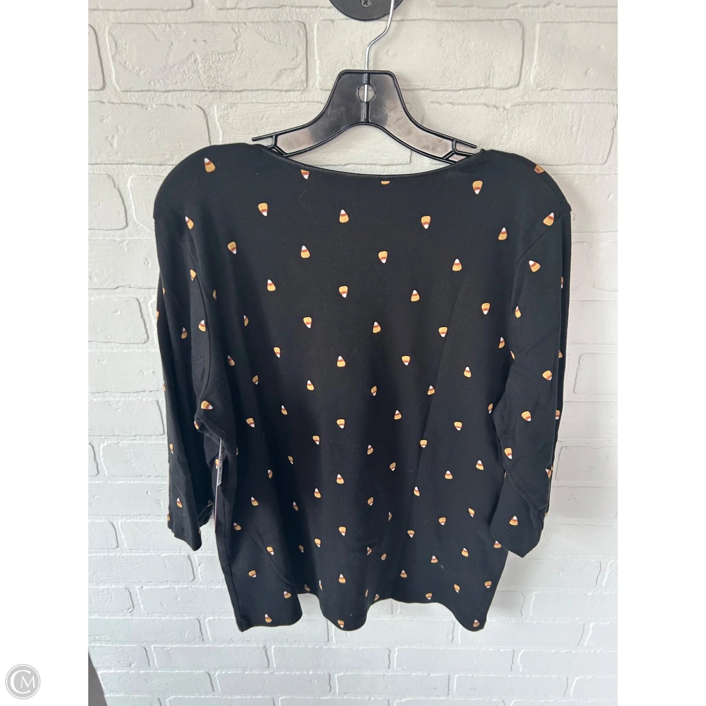 Top Short Sleeve By Cj Banks In Black & Yellow, Size: 1x