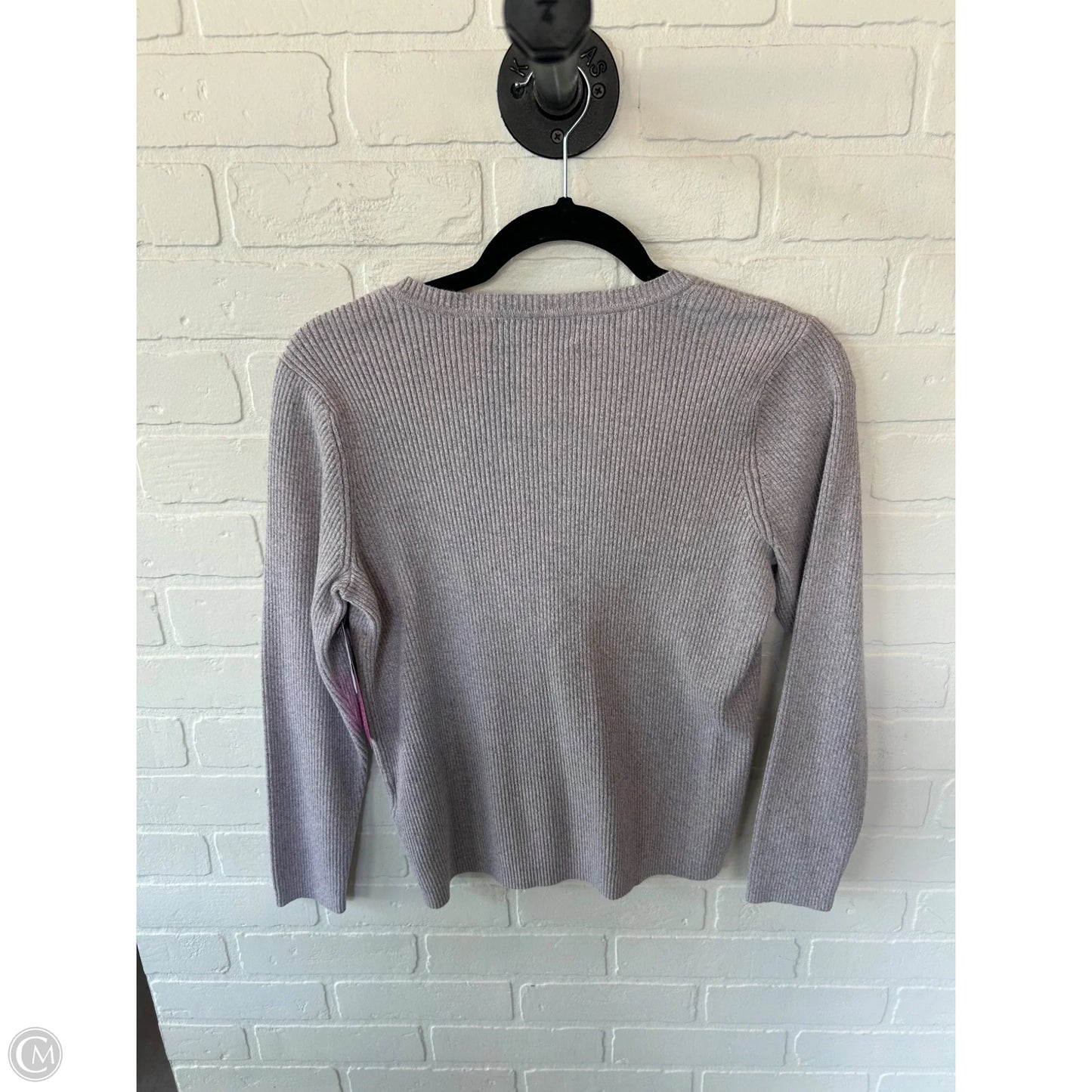 Sweater By Karen Scott In Grey & Pink, Size: M