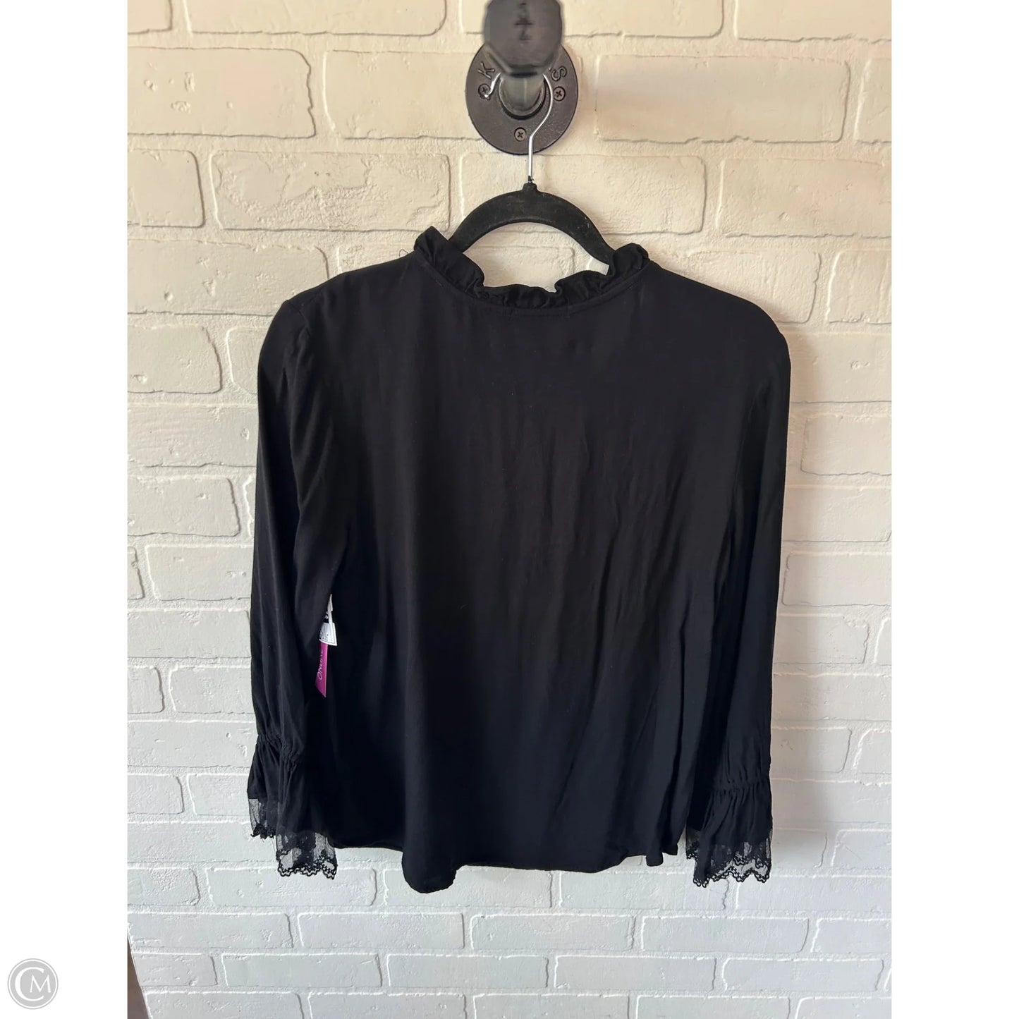 Top Long Sleeve By Ella Moss In Black, Size: L