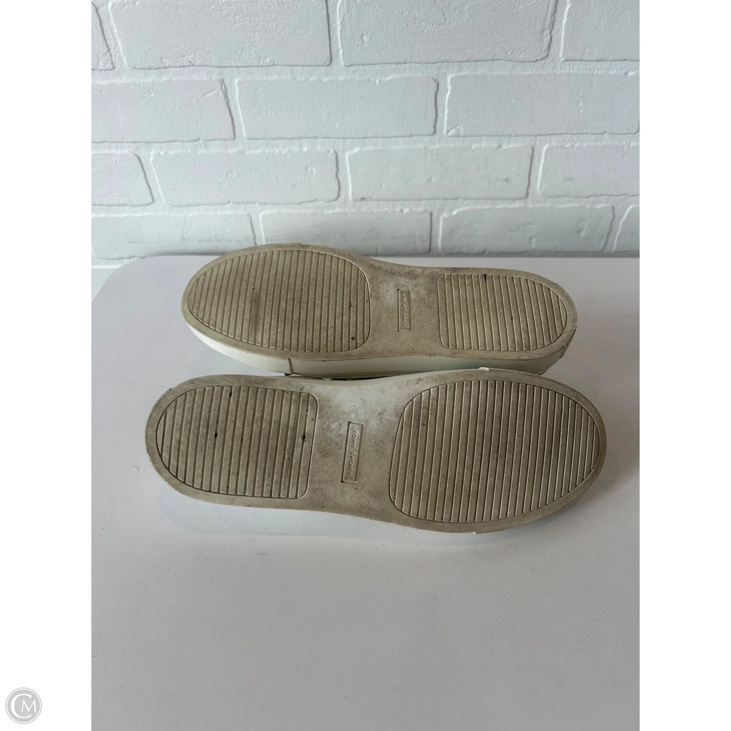 Shoes Designer By Tory Burch In Green & White, Size: 10