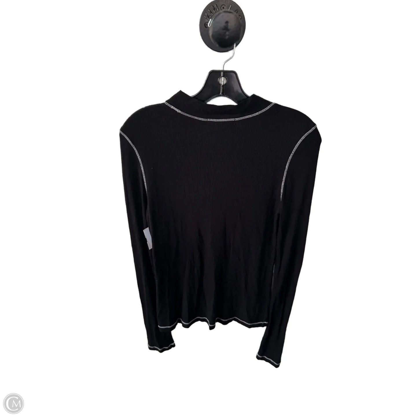 Top Long Sleeve Basic By Good Luck Gem In Black & White, Size: M