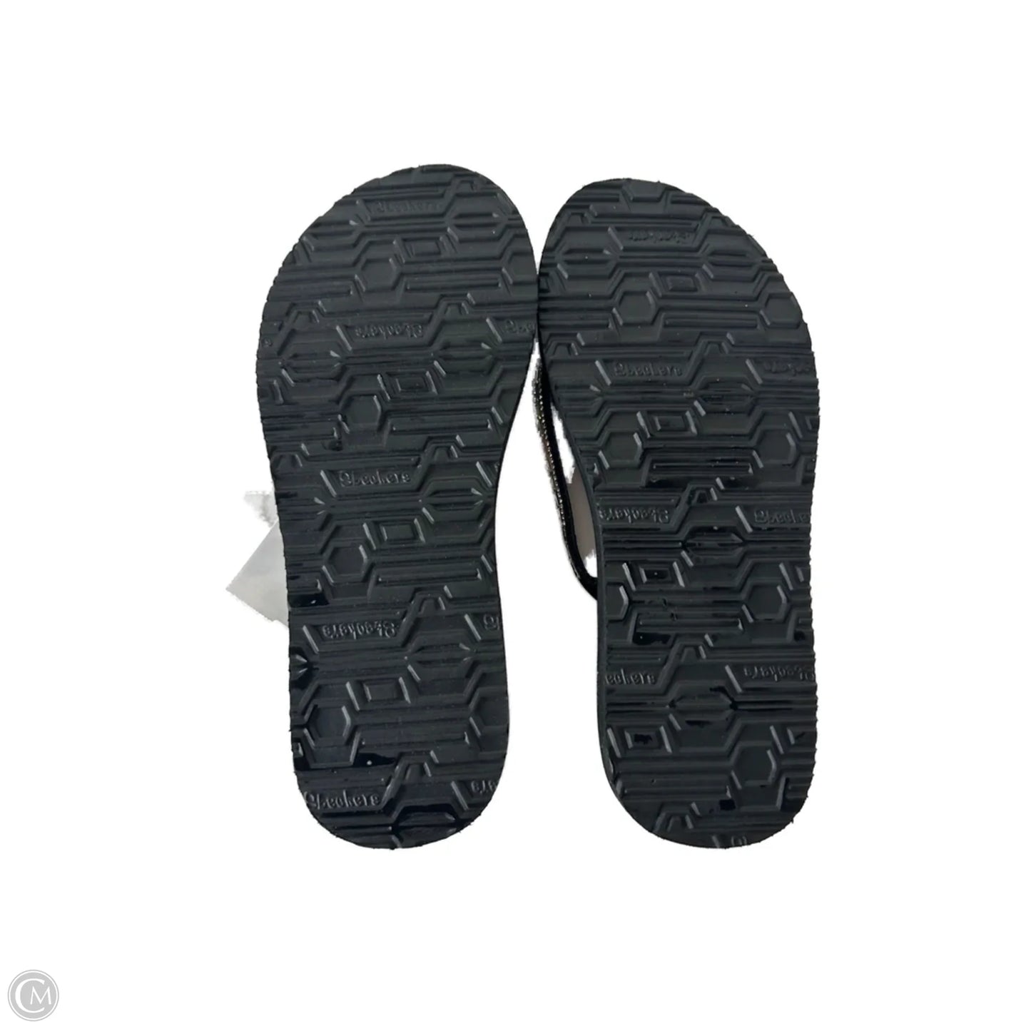 Sandals Flip Flops By Skechers In Black & Silver, Size: 7