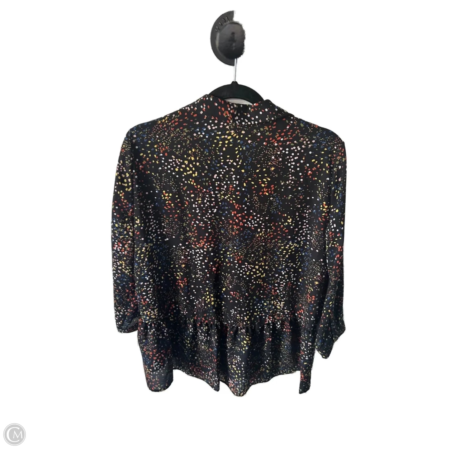 Top Long Sleeve By Investments In Black & Yellow, Size: M