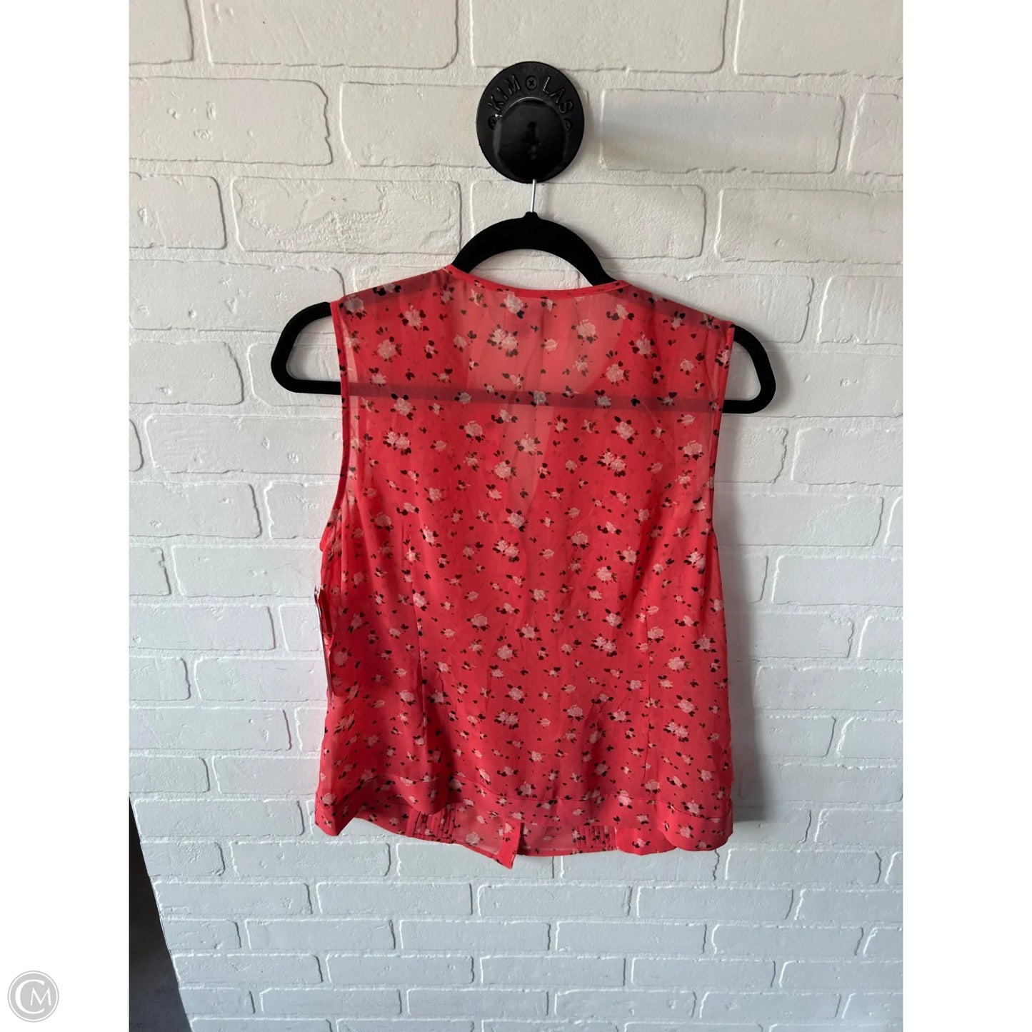 Top Sleeveless By Cabi In Orange & White, Size: M