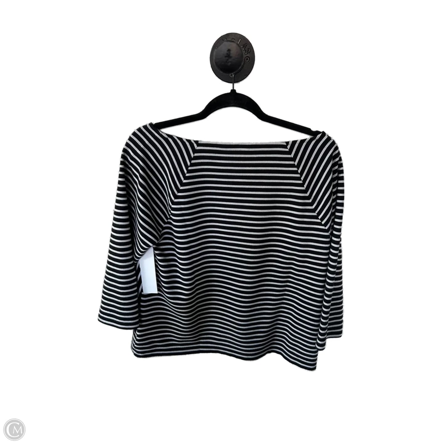 Top 3/4 Sleeve By Chicos In Black & White, Size: M
