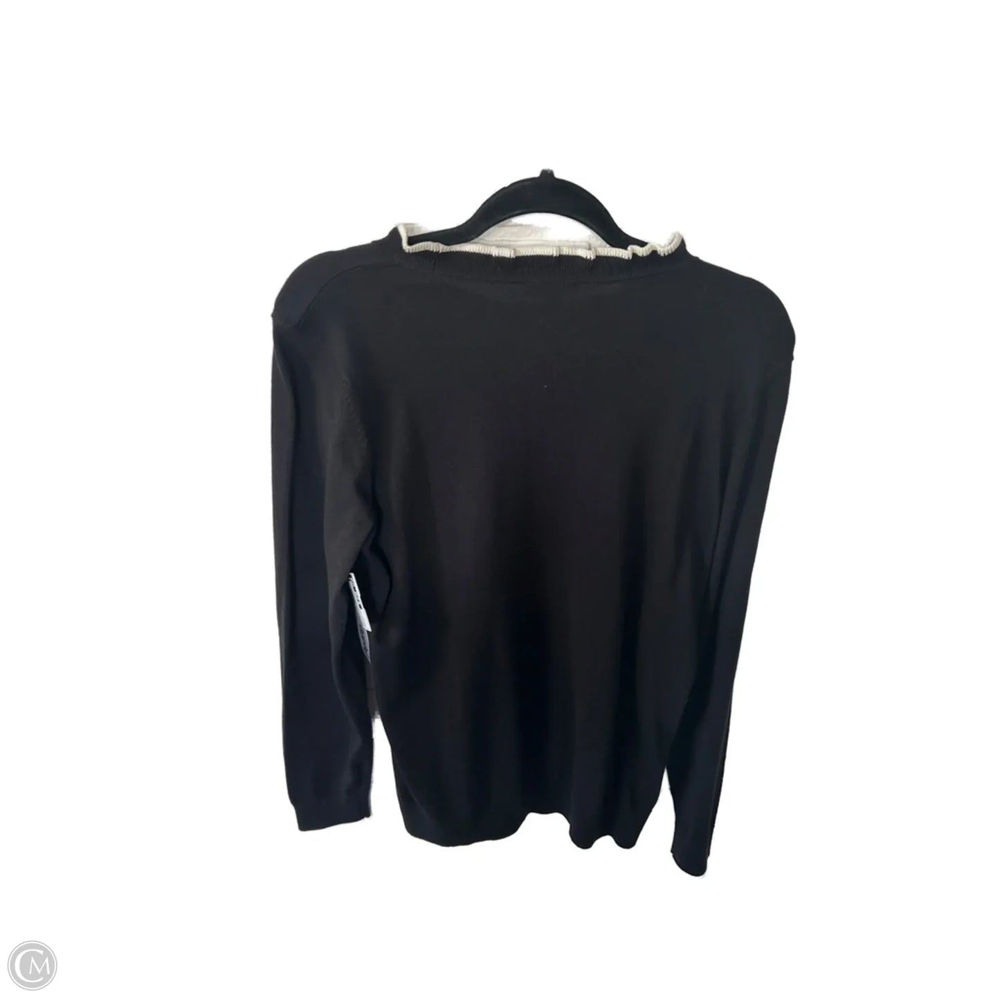 Sweater By Talbots In Black & Cream, Size: Lp