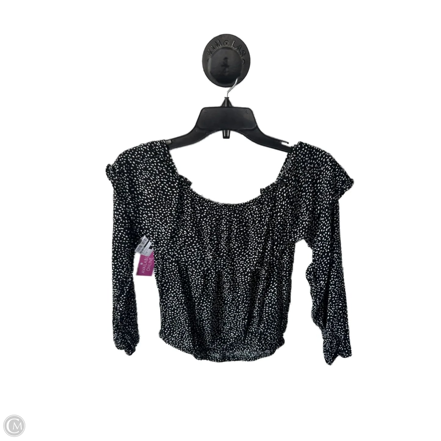 Top Long Sleeve By Pink Rose In Black & White, Size: M