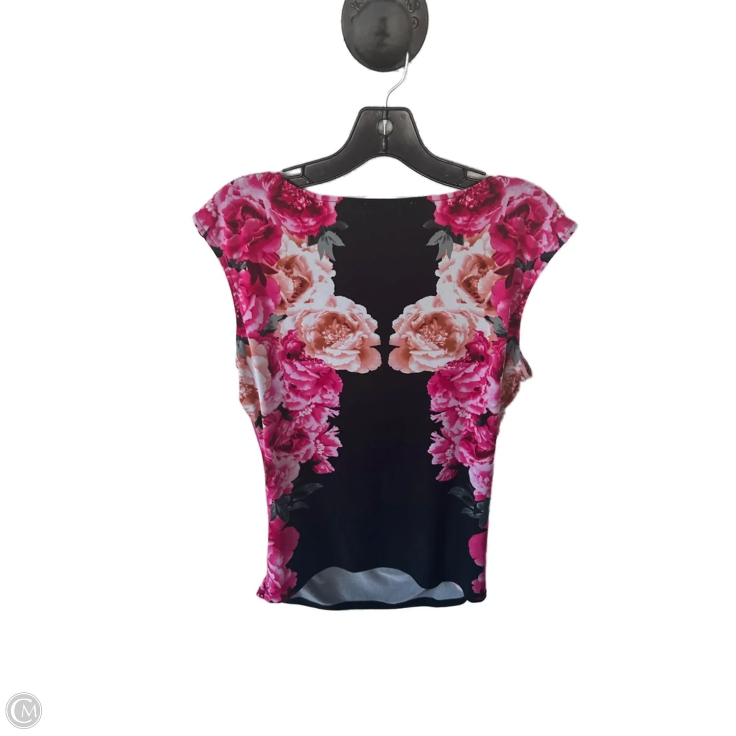 Top Sleeveless By Calvin Klein In Black & Pink, Size: M