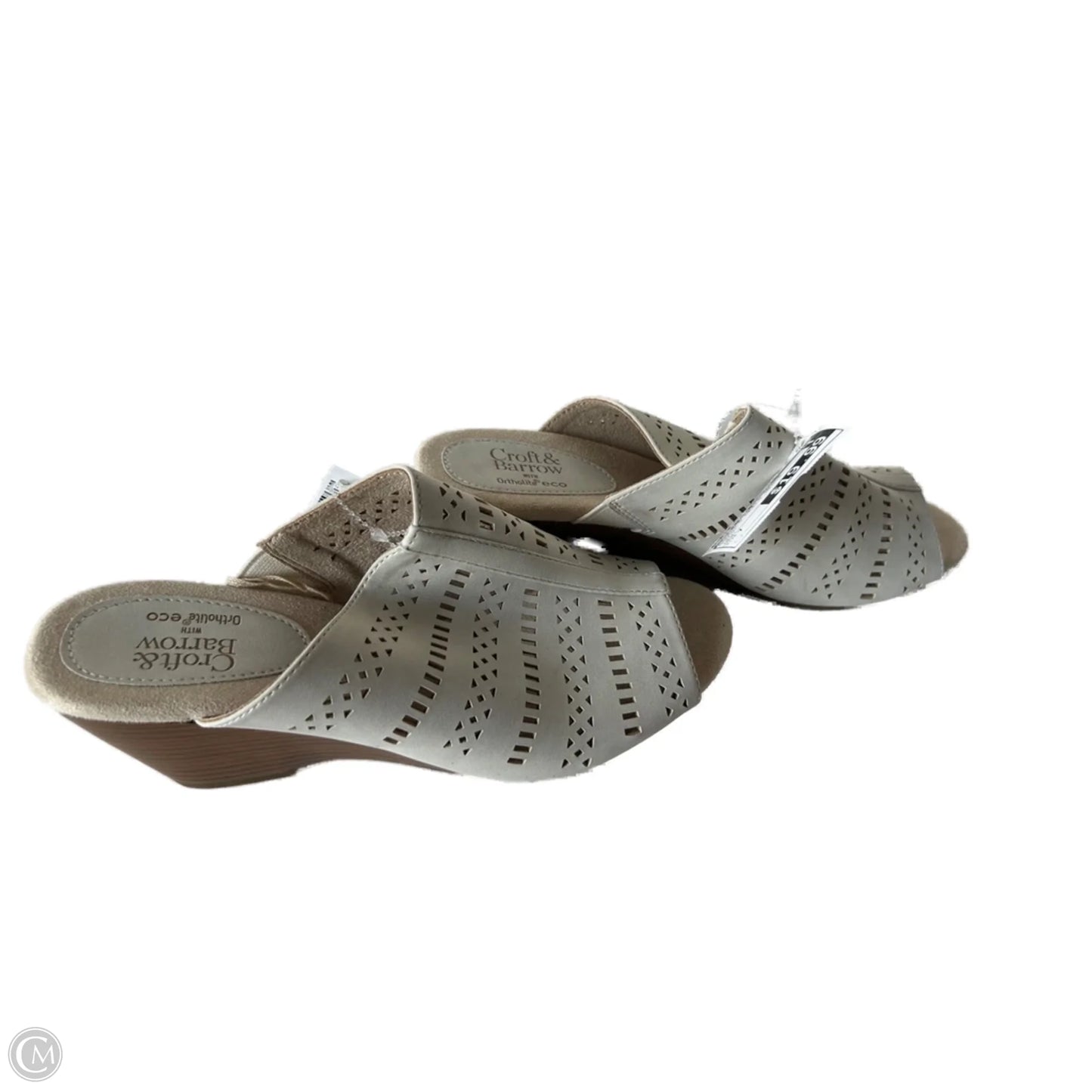 Sandals Heels Wedge By Croft And Barrow In Cream, Size: 7