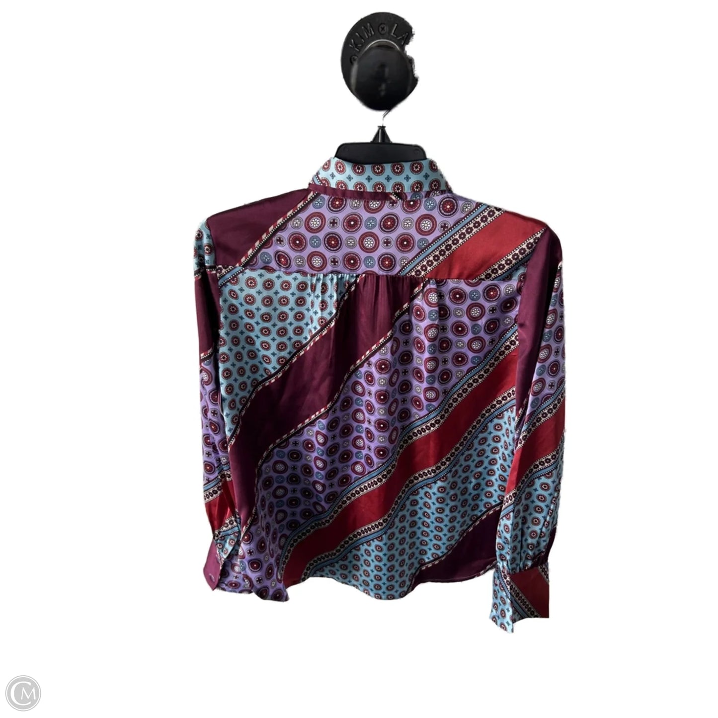 Top Long Sleeve By Ann Taylor In Blue & Red, Size: Xs