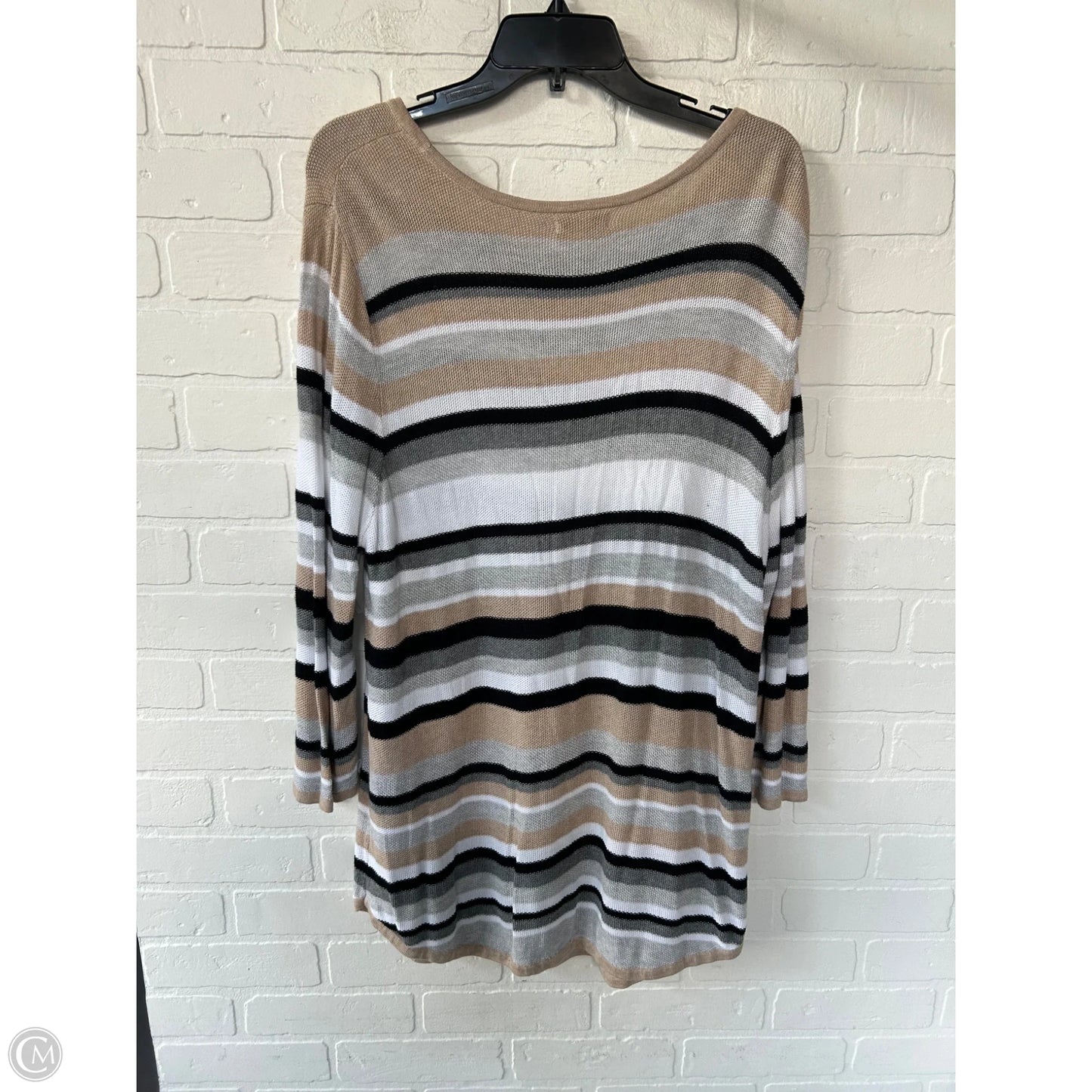 Sweater By Croft And Barrow In Grey & Tan, Size: Xxl