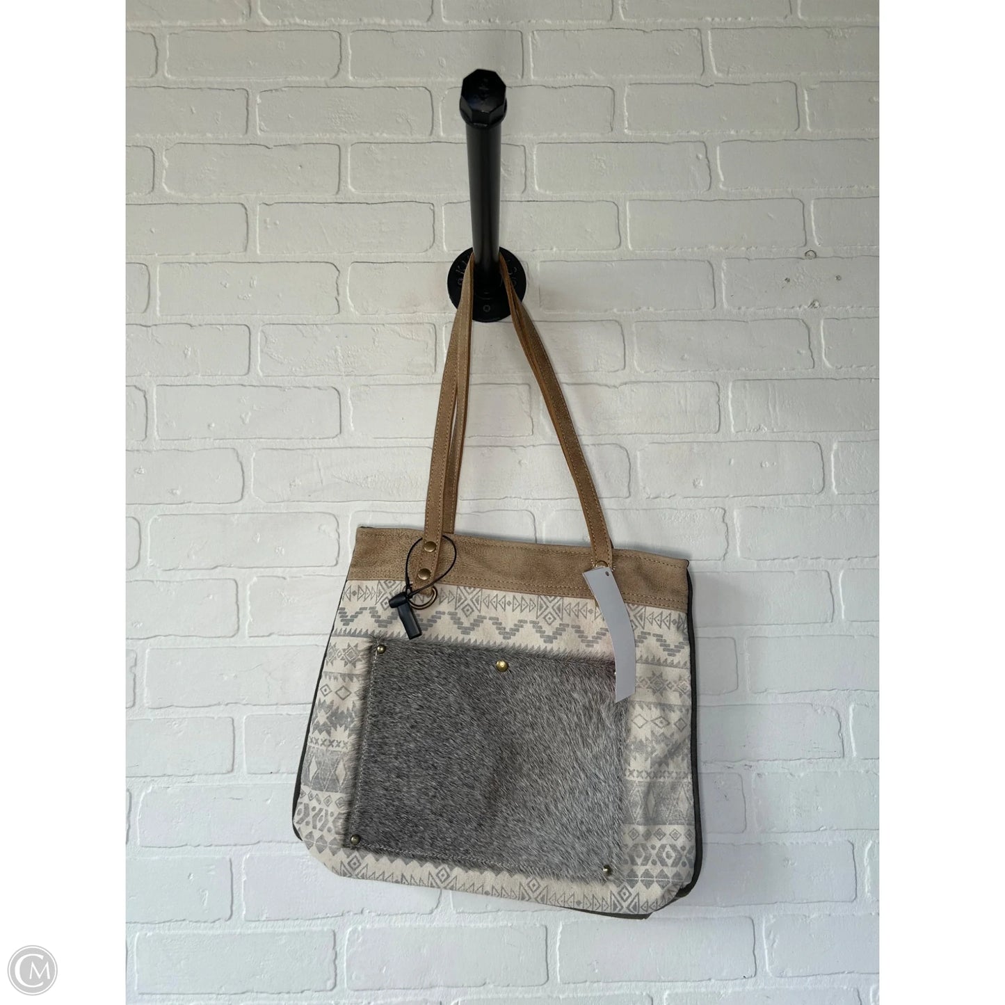 Tote Leather By Myra, Size: Medium